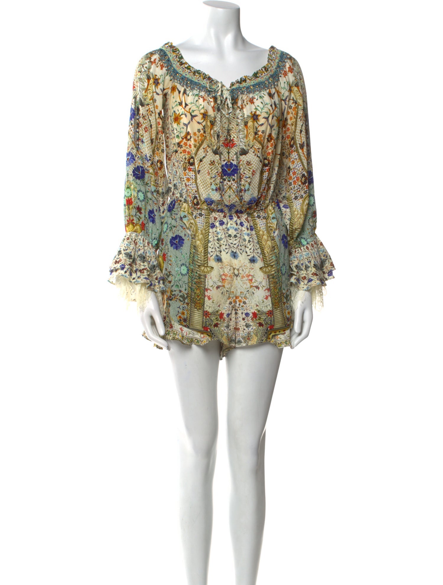 Camilla Floral Print Scoop Neck Romper