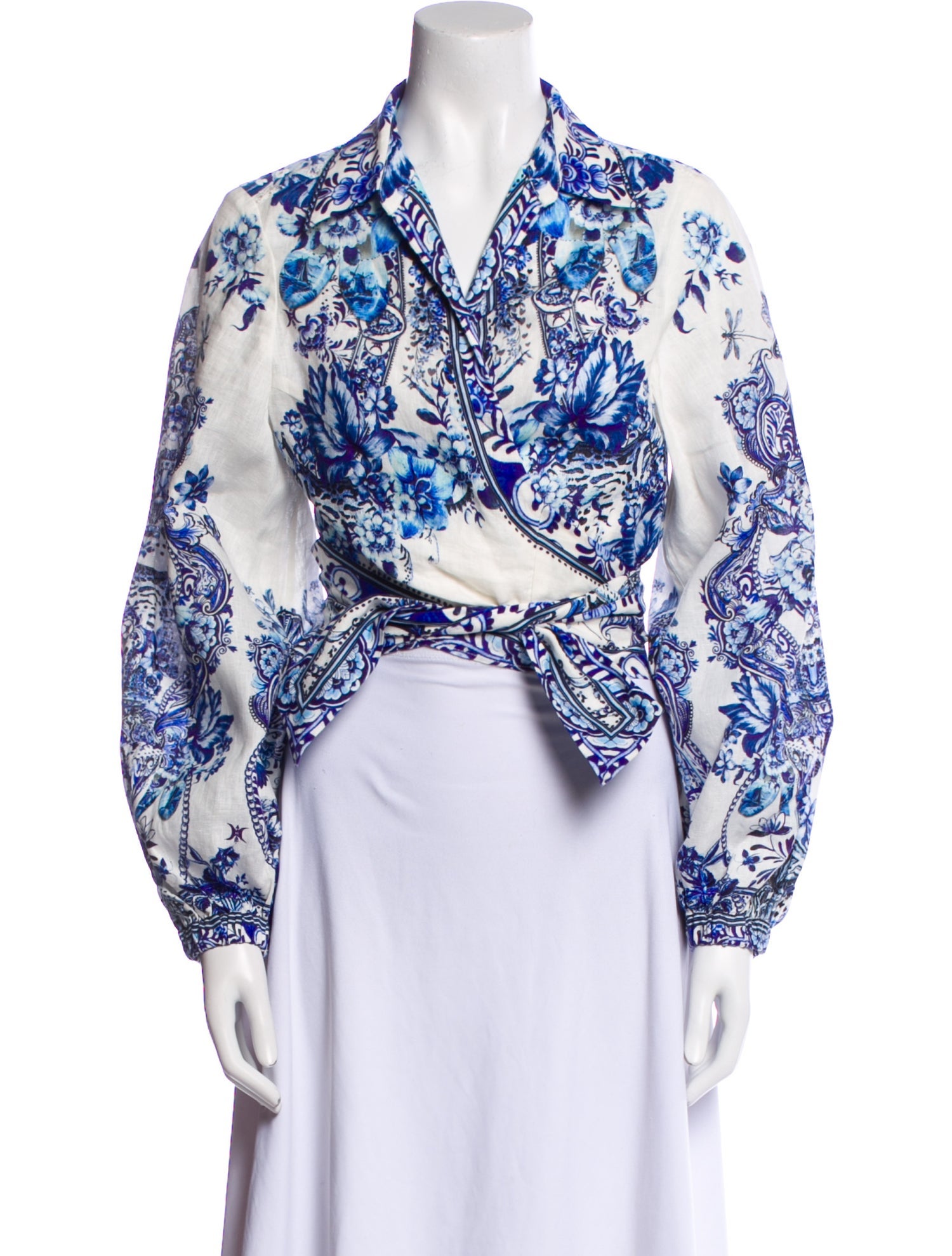 Camilla Linen Paisley Print Crop Top