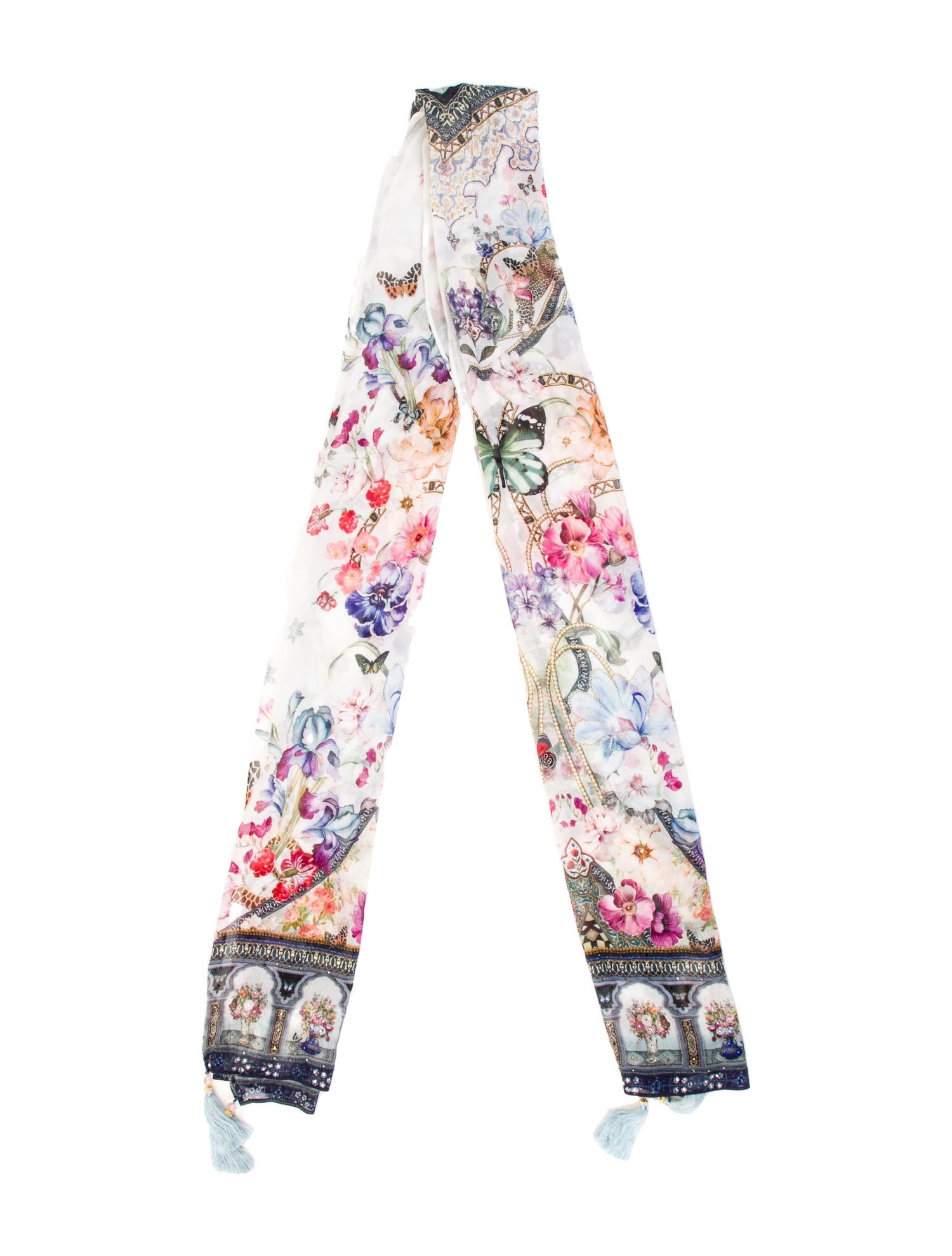 Camilla Silk Floral Print Scarf w/ Tags