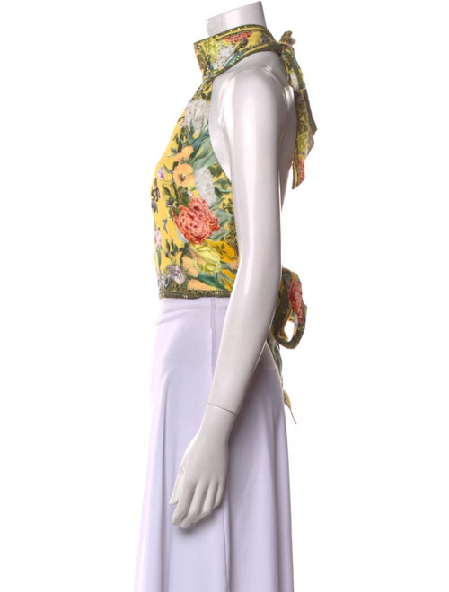 Camilla Linen Floral Print Crop Top