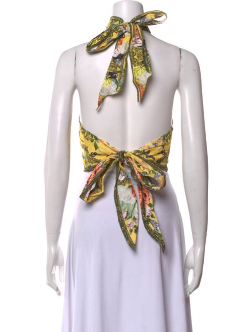 Camilla Linen Floral Print Crop Top