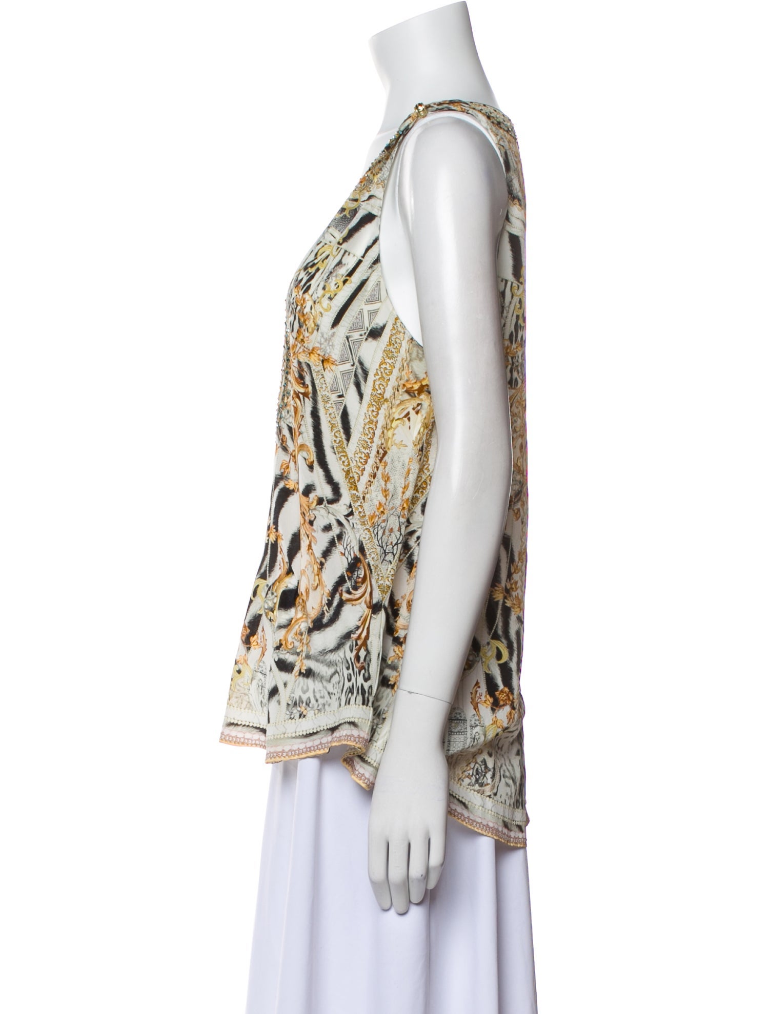 Camilla Printed V-Neck Blouse