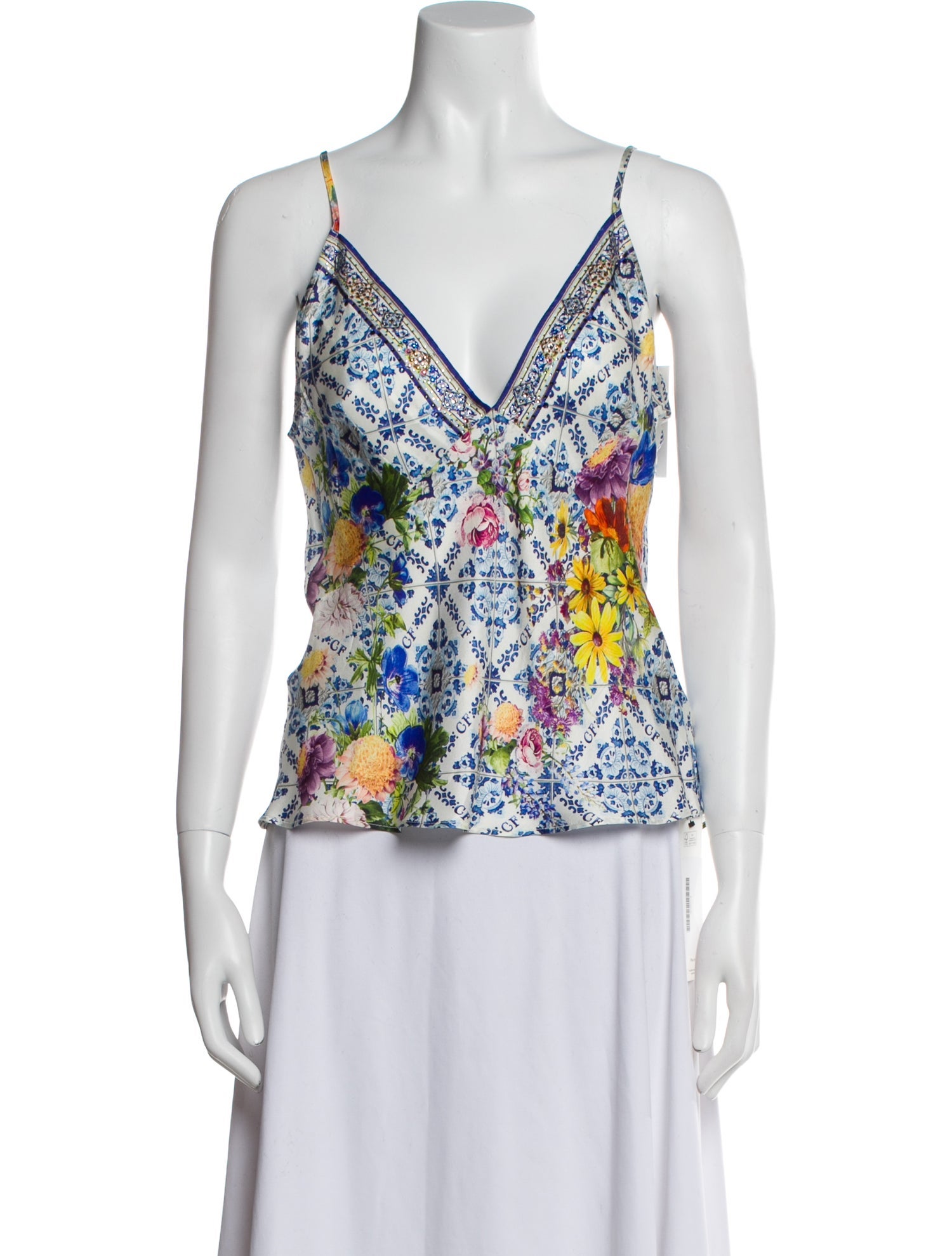 Camilla Silk Floral Print Top w/ Tags