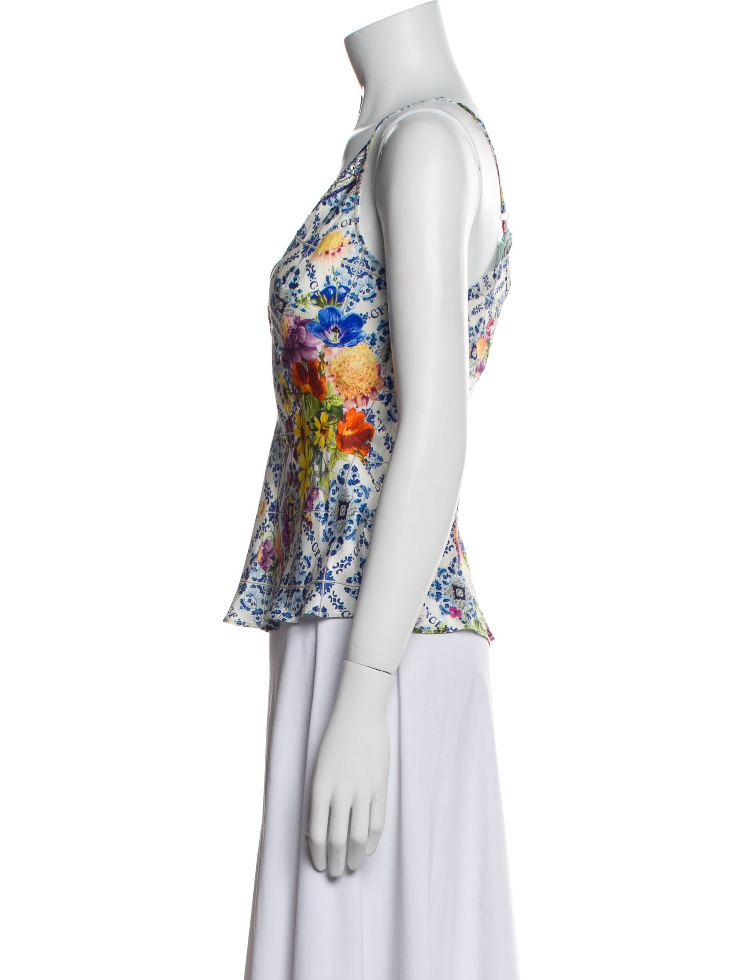 Camilla Silk Floral Print Top w/ Tags