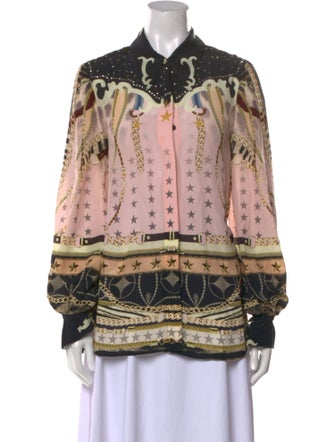 Camilla Printed Long Sleeve Button-Up Top