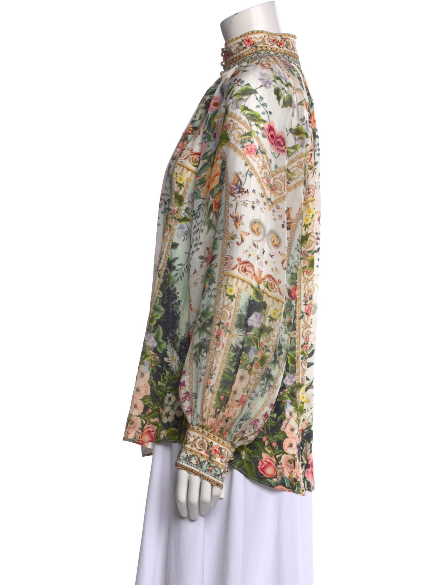 Camilla Silk Floral Print Blouse w/ Tags