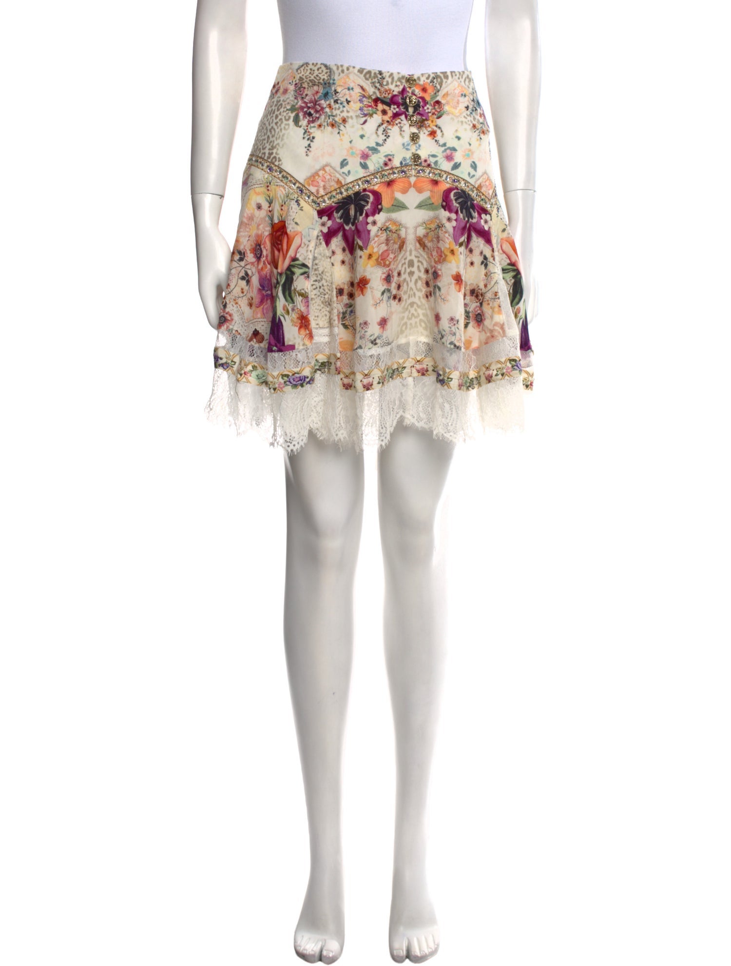 Camilla Silk Knee-Length Skirt