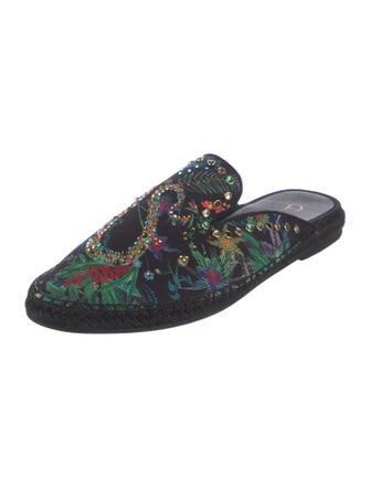 Camilla Canvas Floral Print Mules