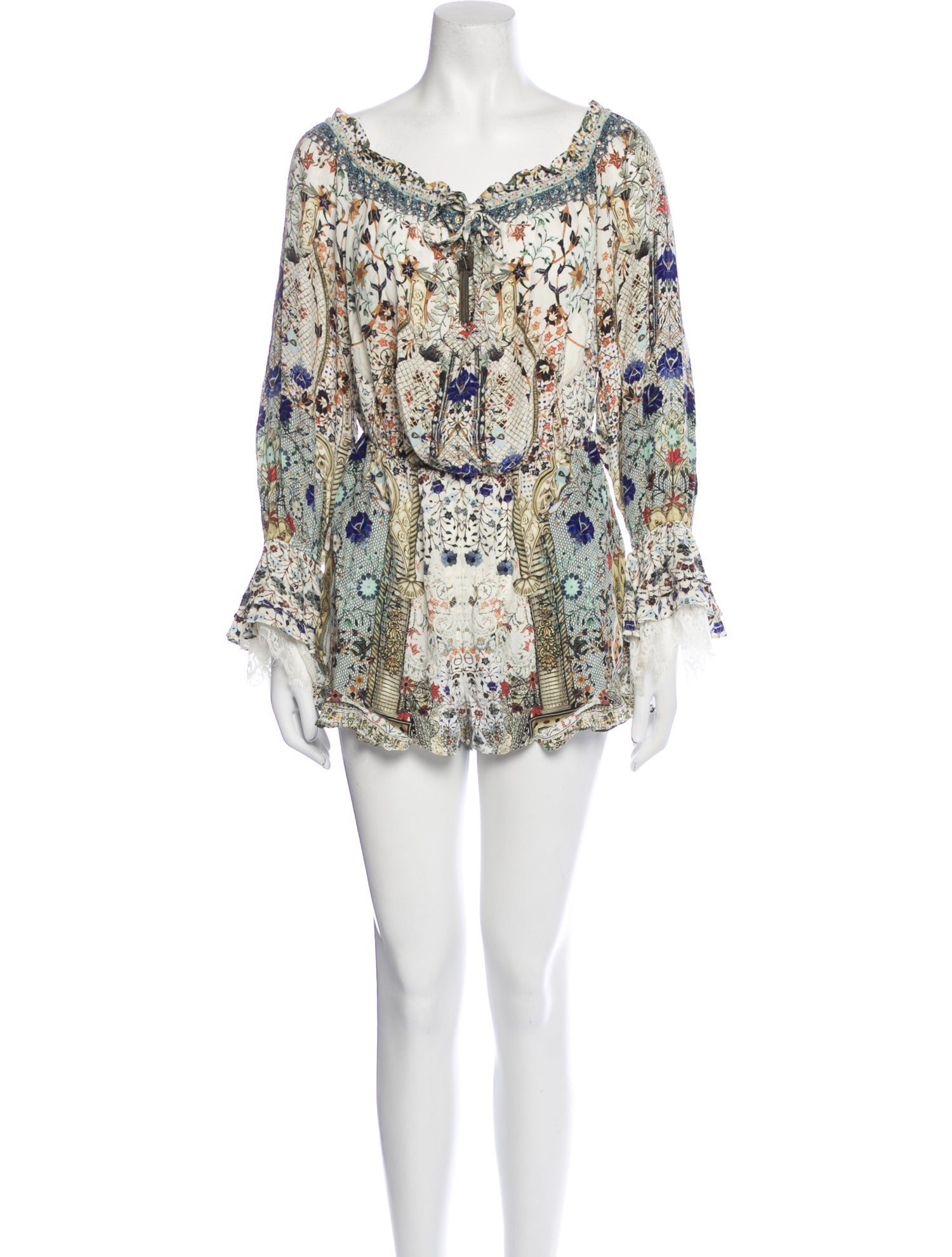 Camilla Silk Floral Print Romper w/ Tags