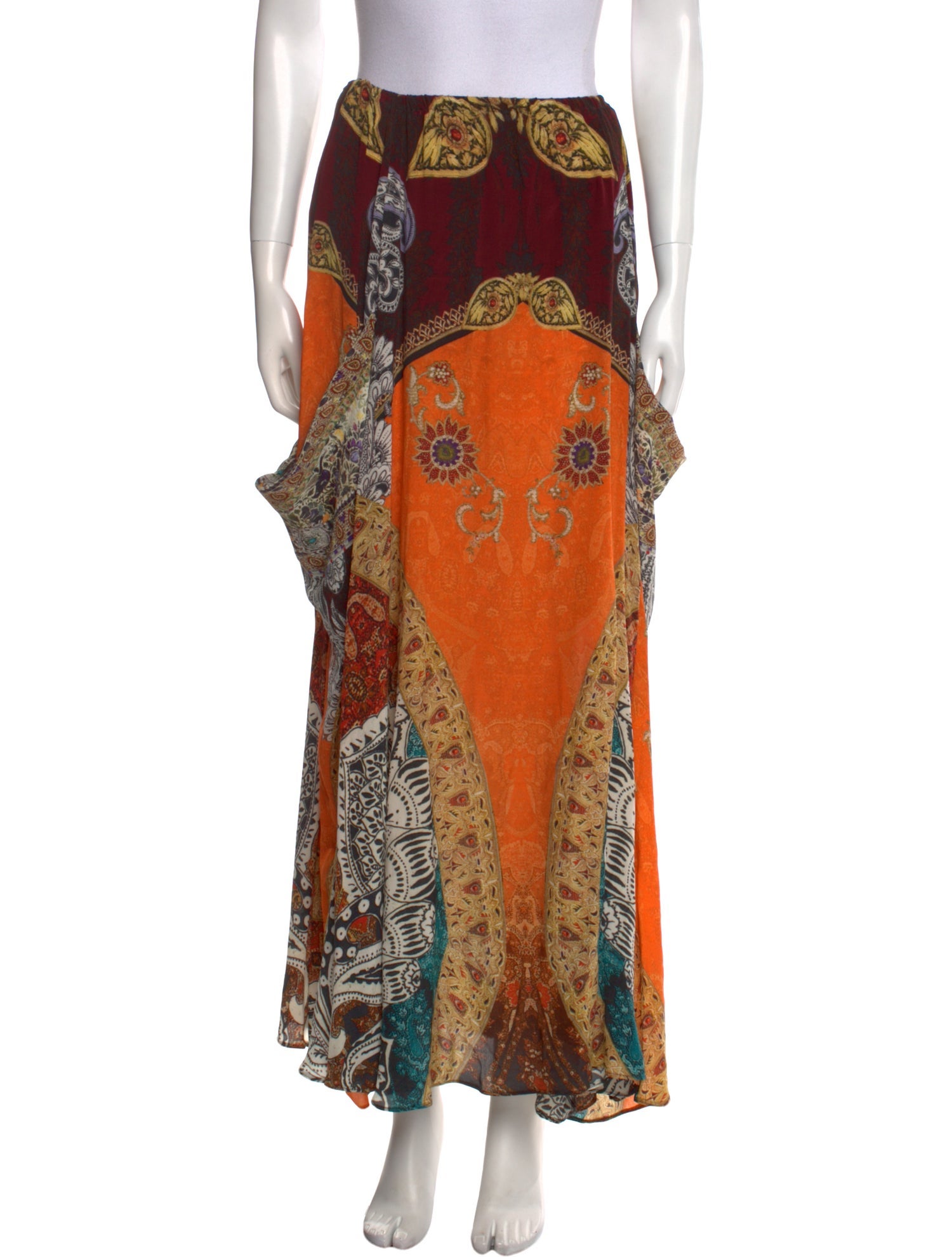 Camilla Silk Midi Length Skirt