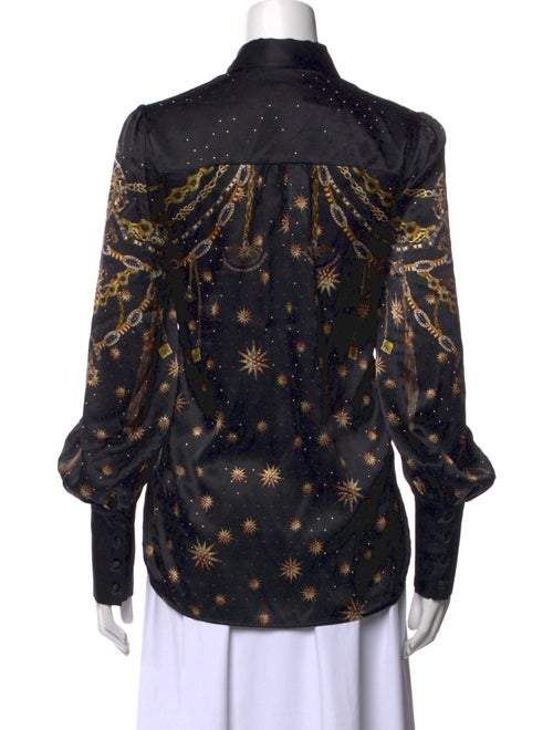 Camilla Silk Printed Button-Up Top