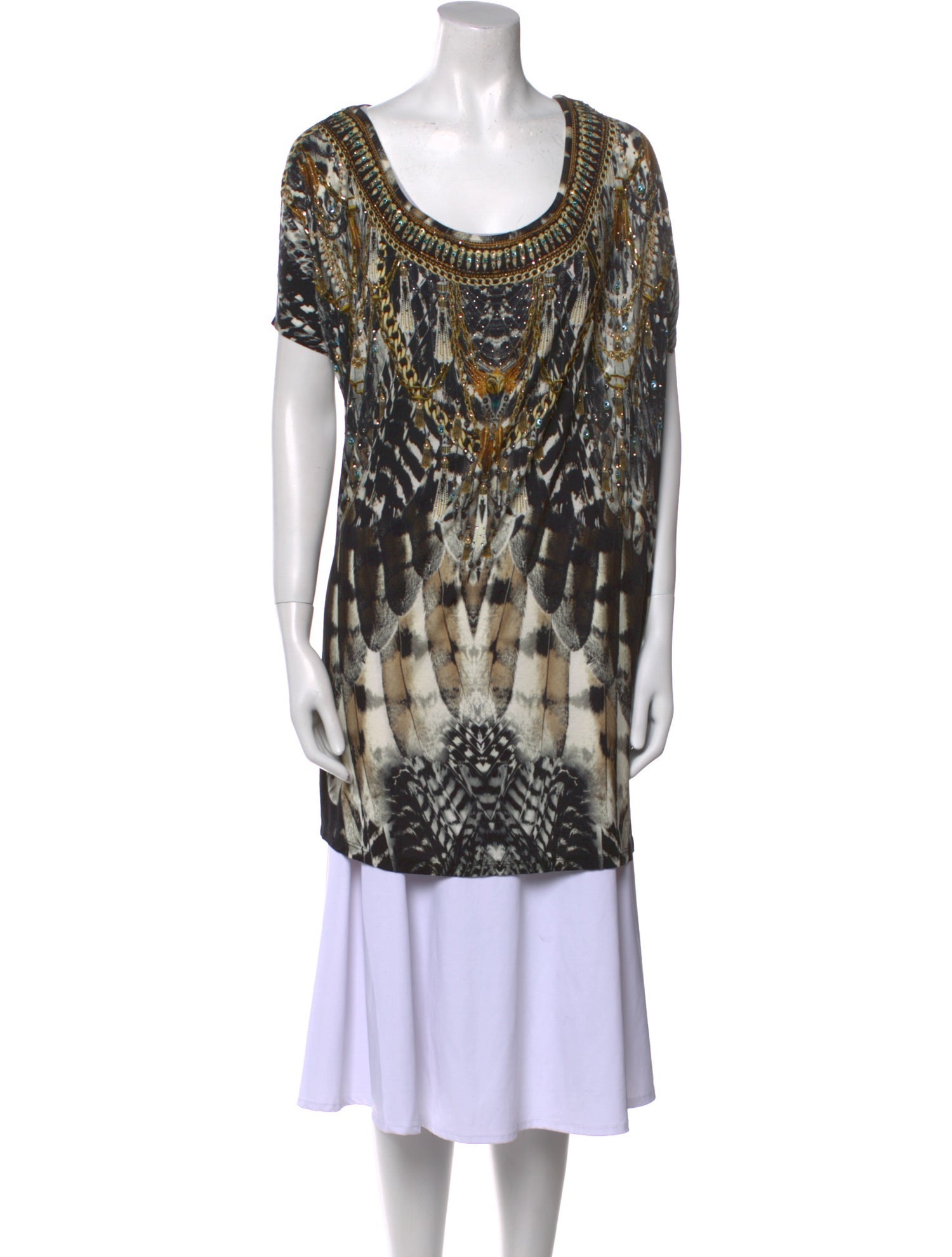 Camilla Printed Scoop Neck Tunic