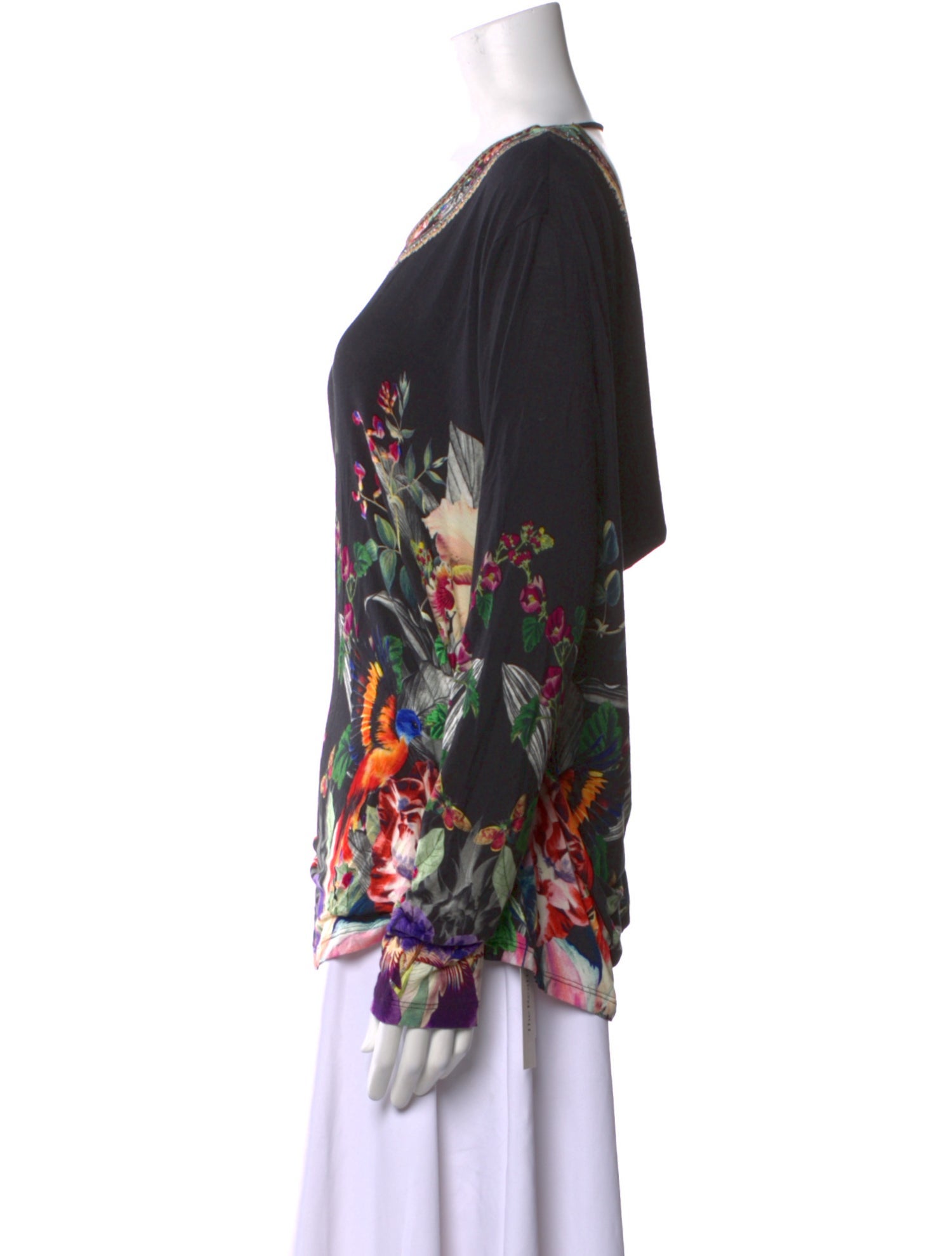 Camilla Floral Print Scoop Neck Blouse