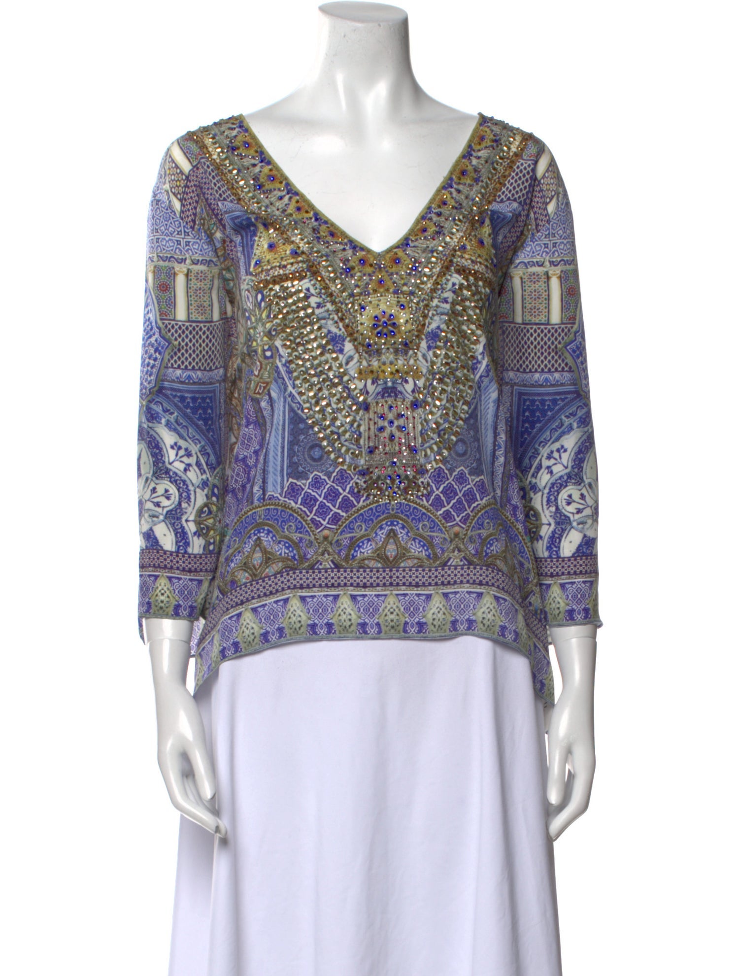 Camilla Silk Lace Pattern Blouse