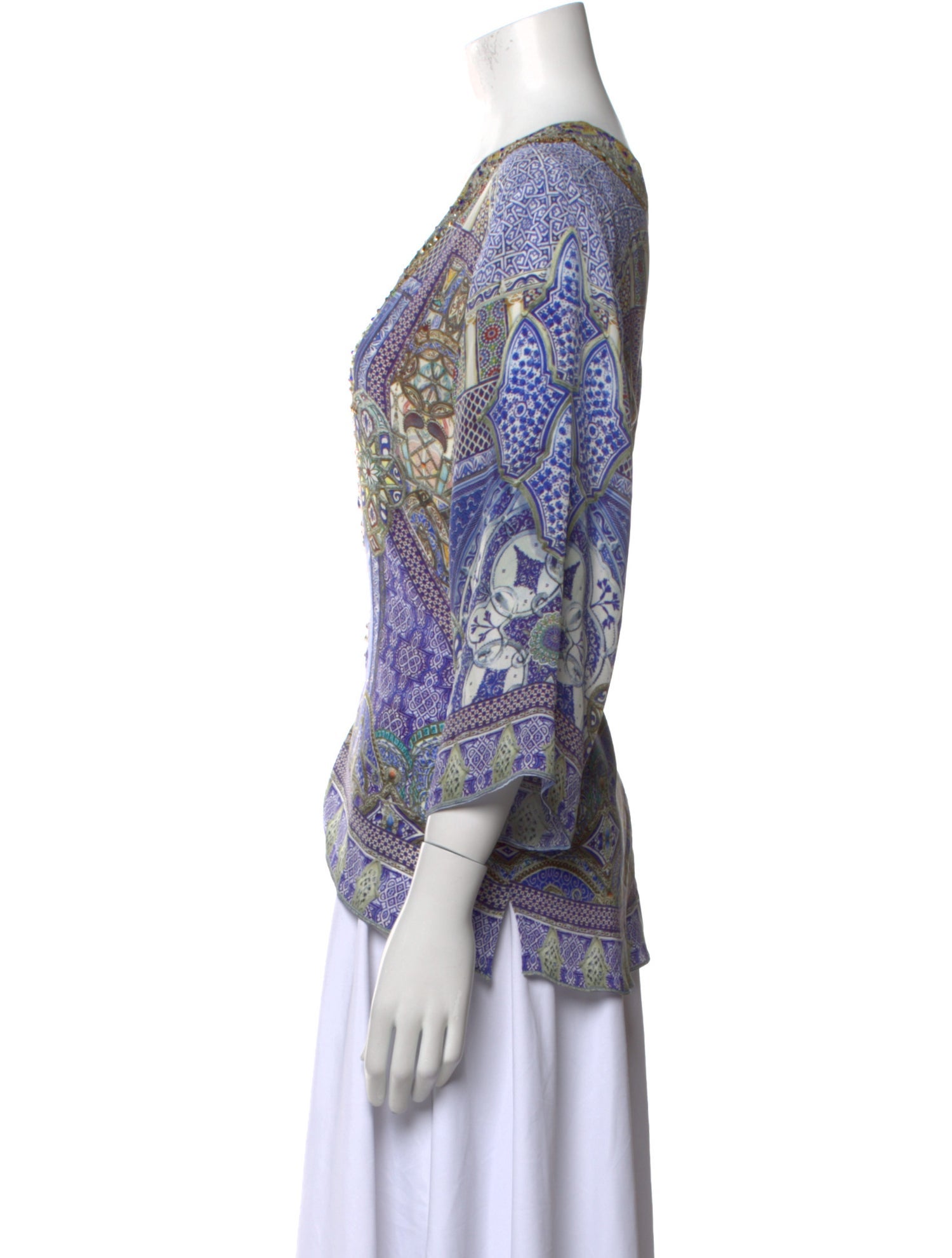 Camilla Silk Lace Pattern Blouse