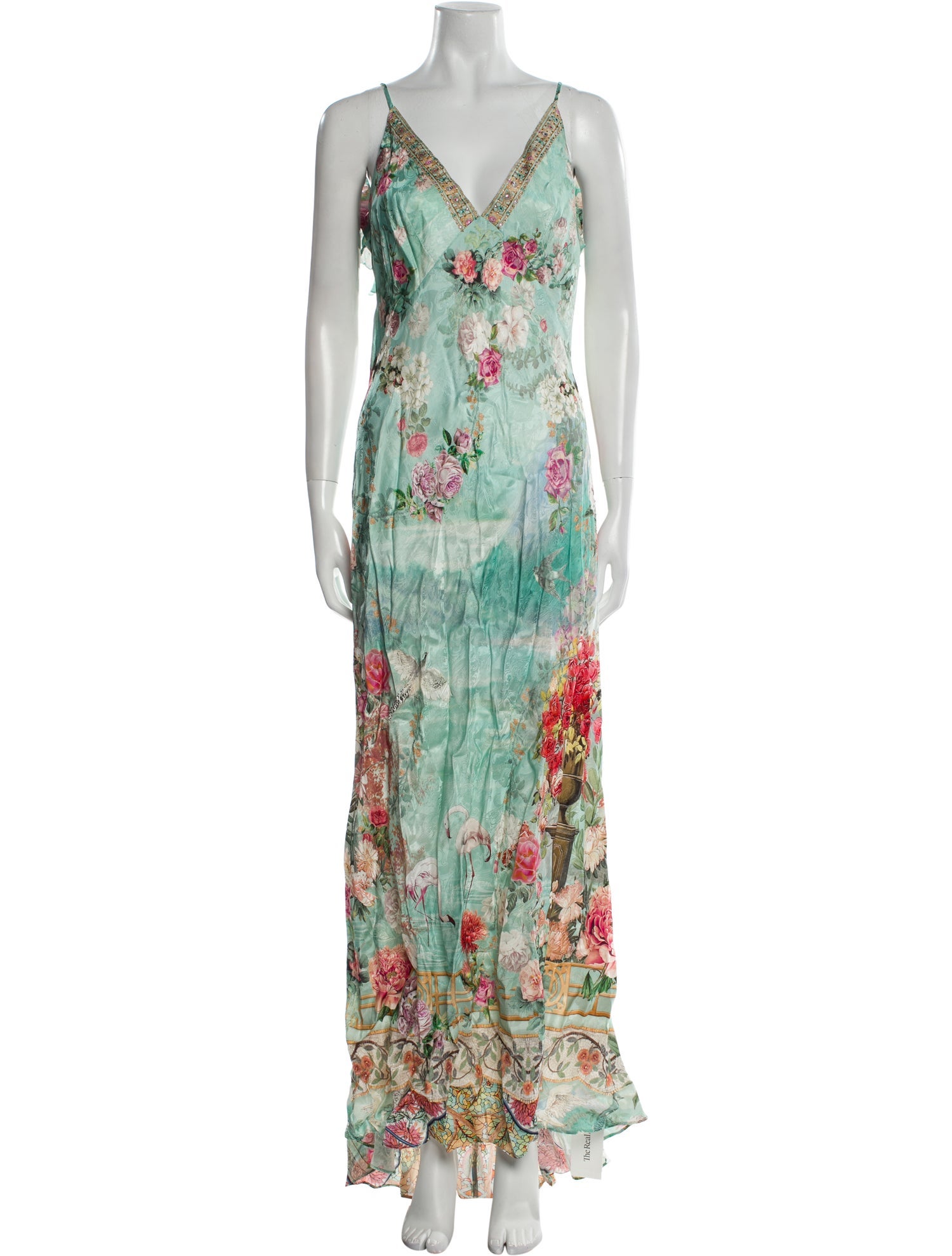Camilla Floral Print Long Dress w/ Tags