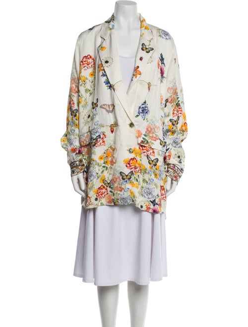 Camilla Linen Floral Print Jacket