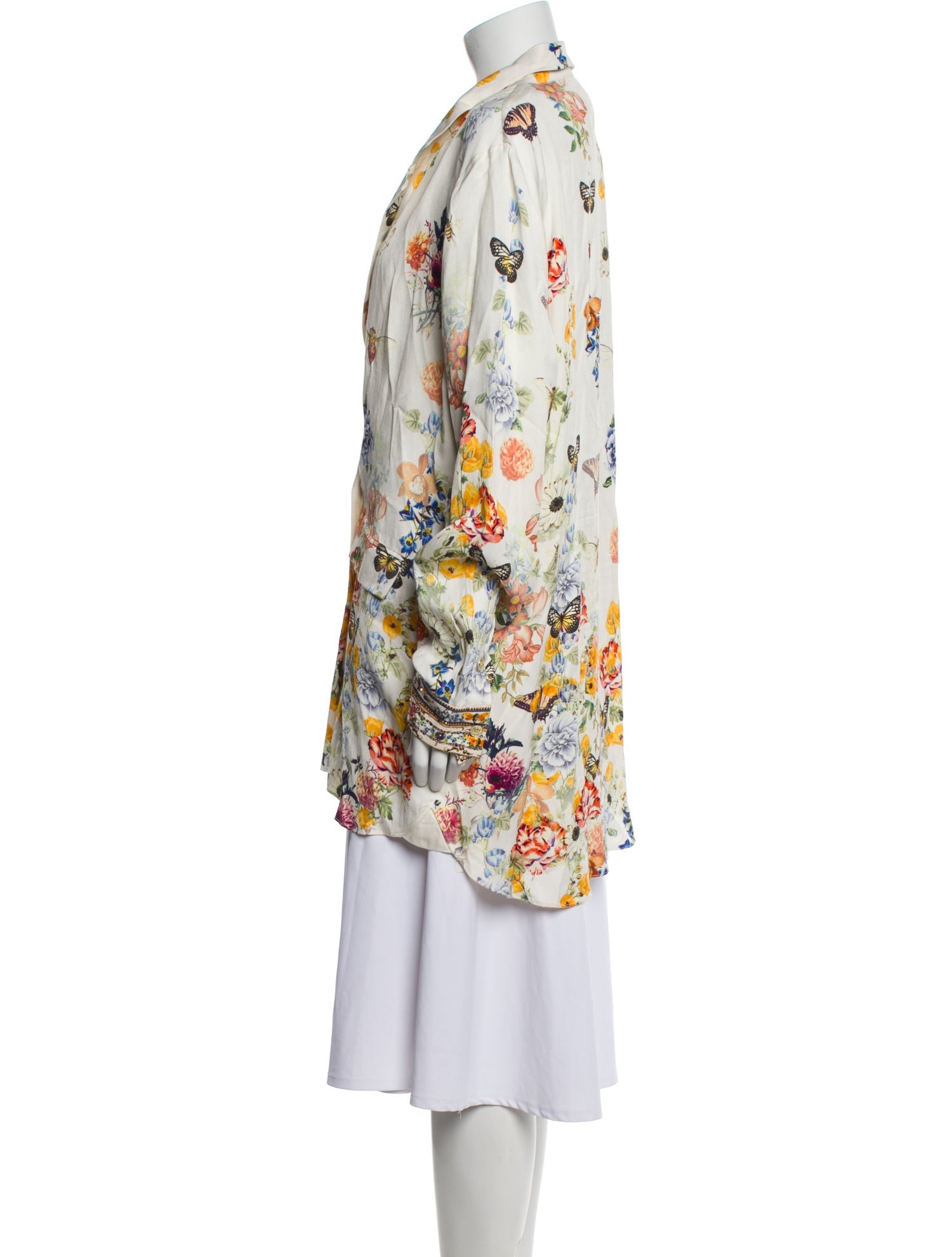 Camilla Linen Floral Print Jacket