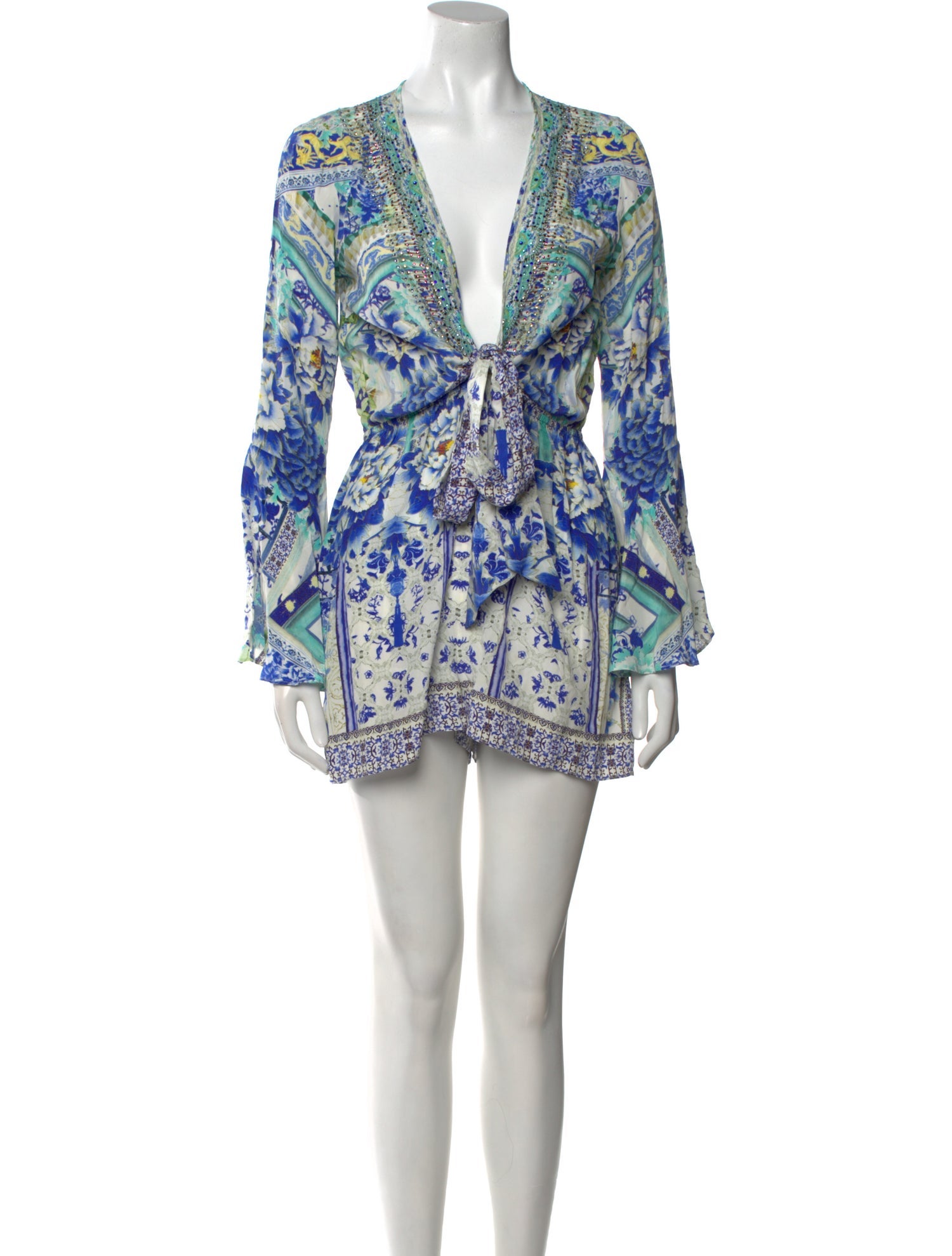 Camilla Silk Floral Print Romper