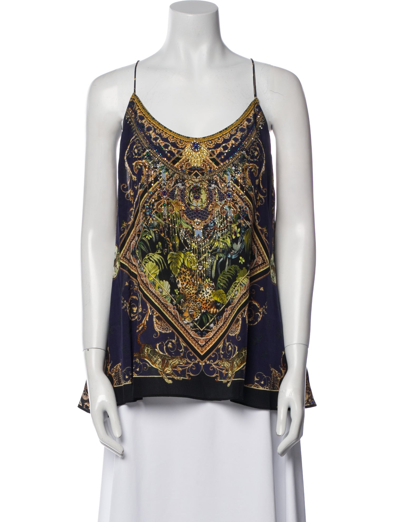 Camilla Silk Paisley Print Top
