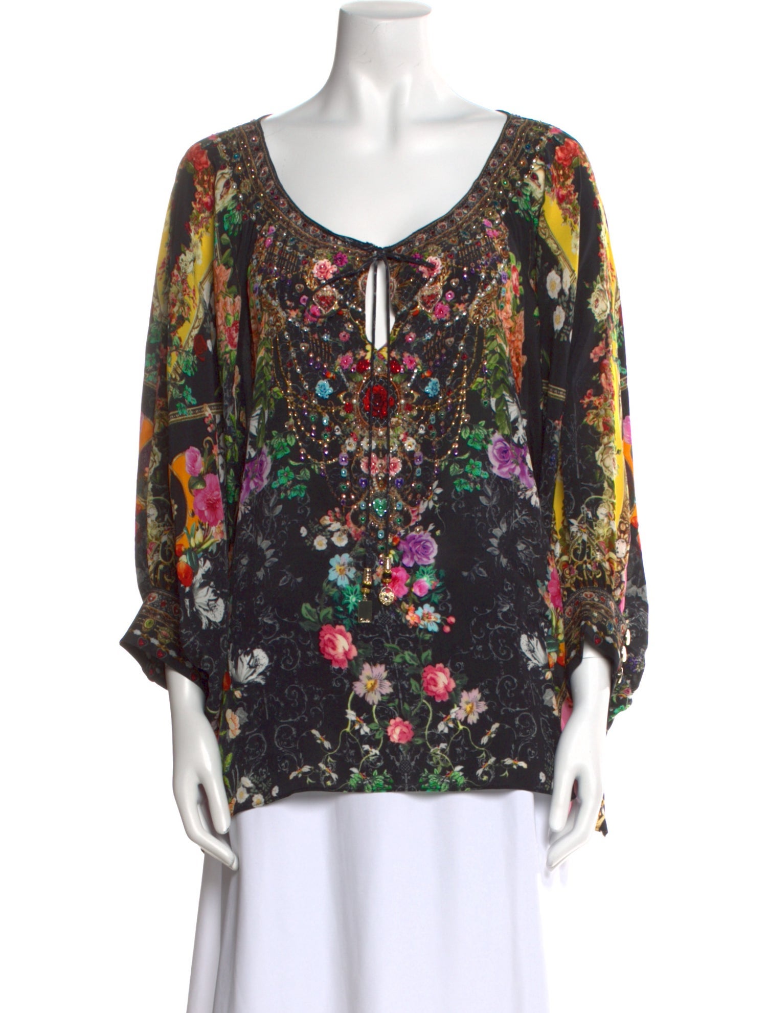 Camilla Silk Floral Print Blouse w/ Tags