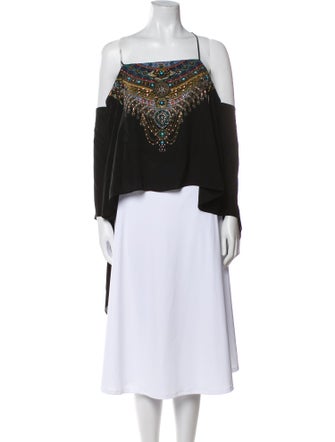 Camilla Silk Patterned Crop Top