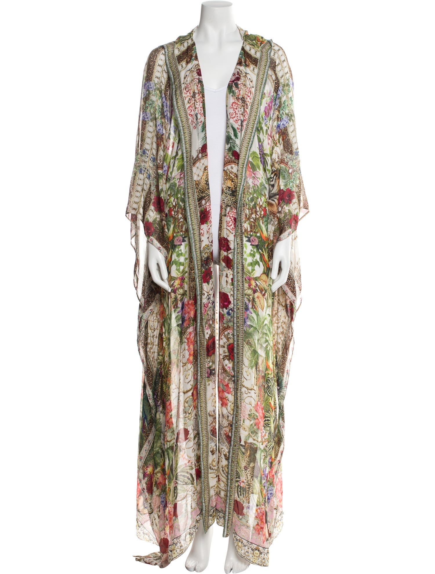 Camilla Floral Print Crystal Embellishments Robe