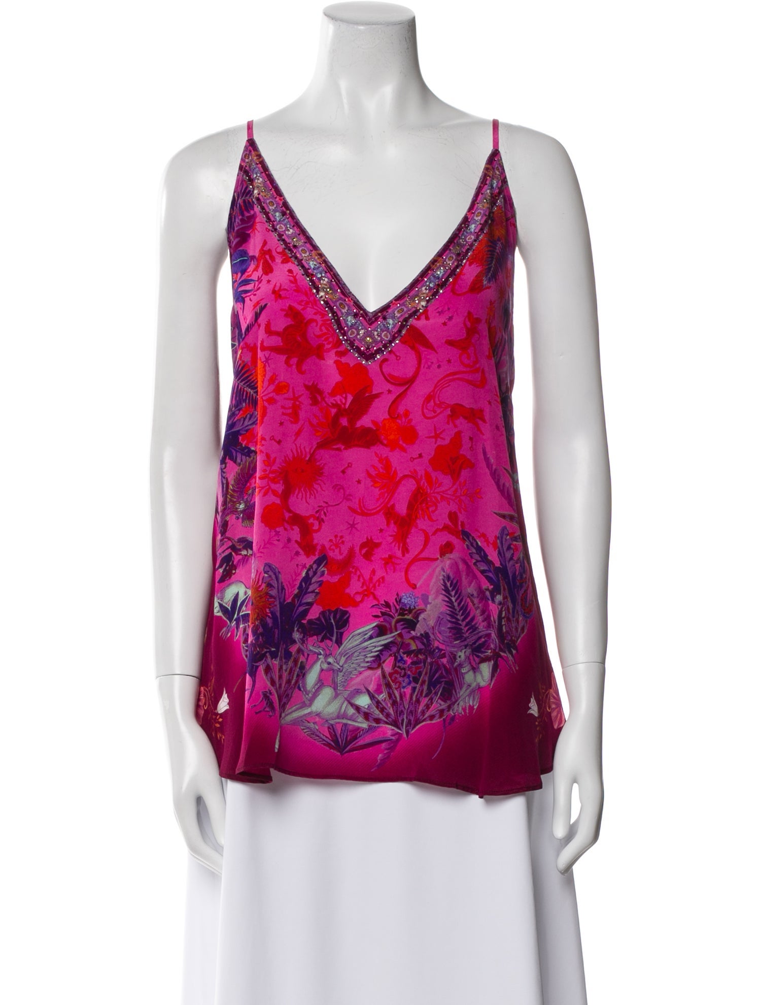 Camilla Silk Printed Top w/ Tags