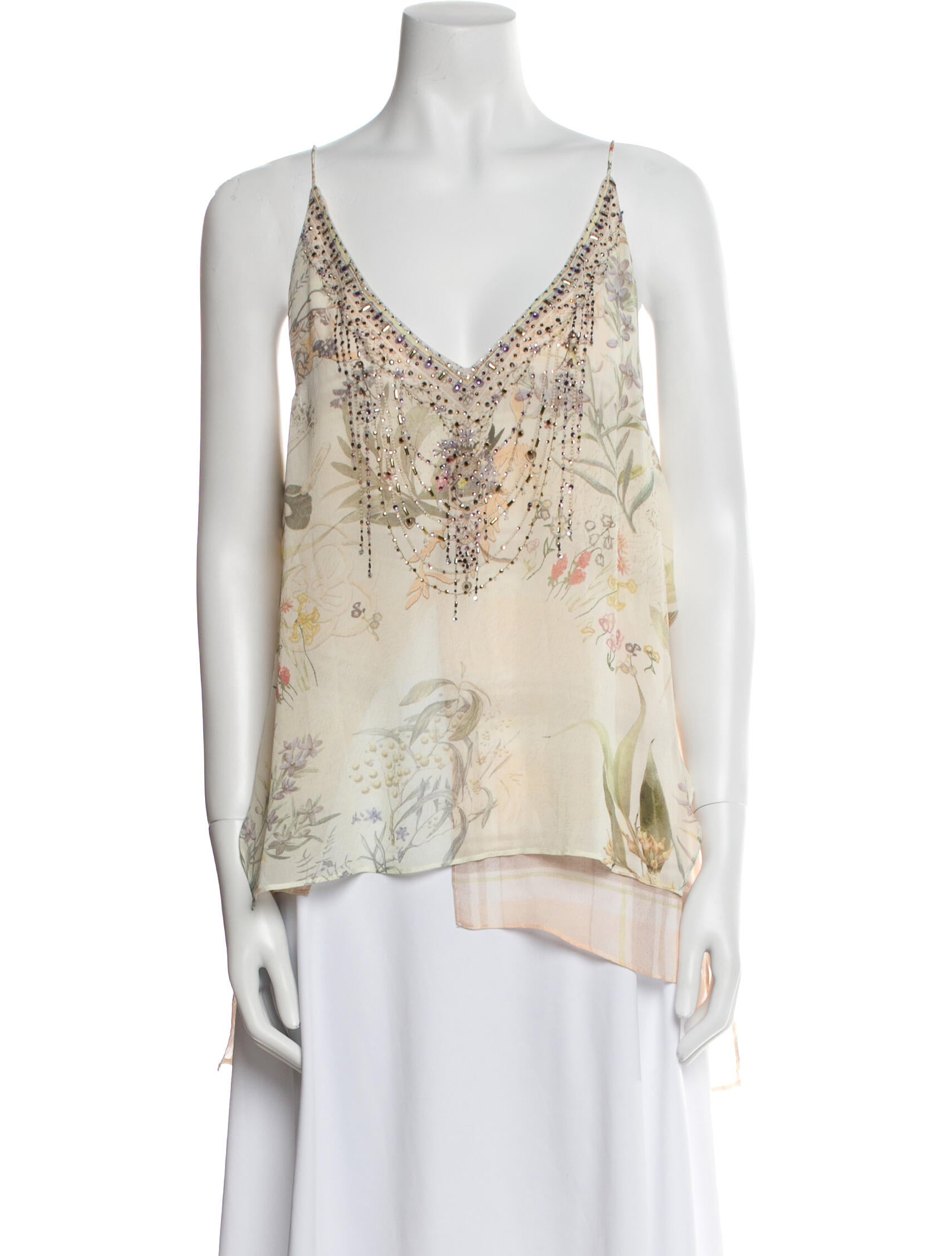 Camilla Silk Floral Print Top w/ Tags