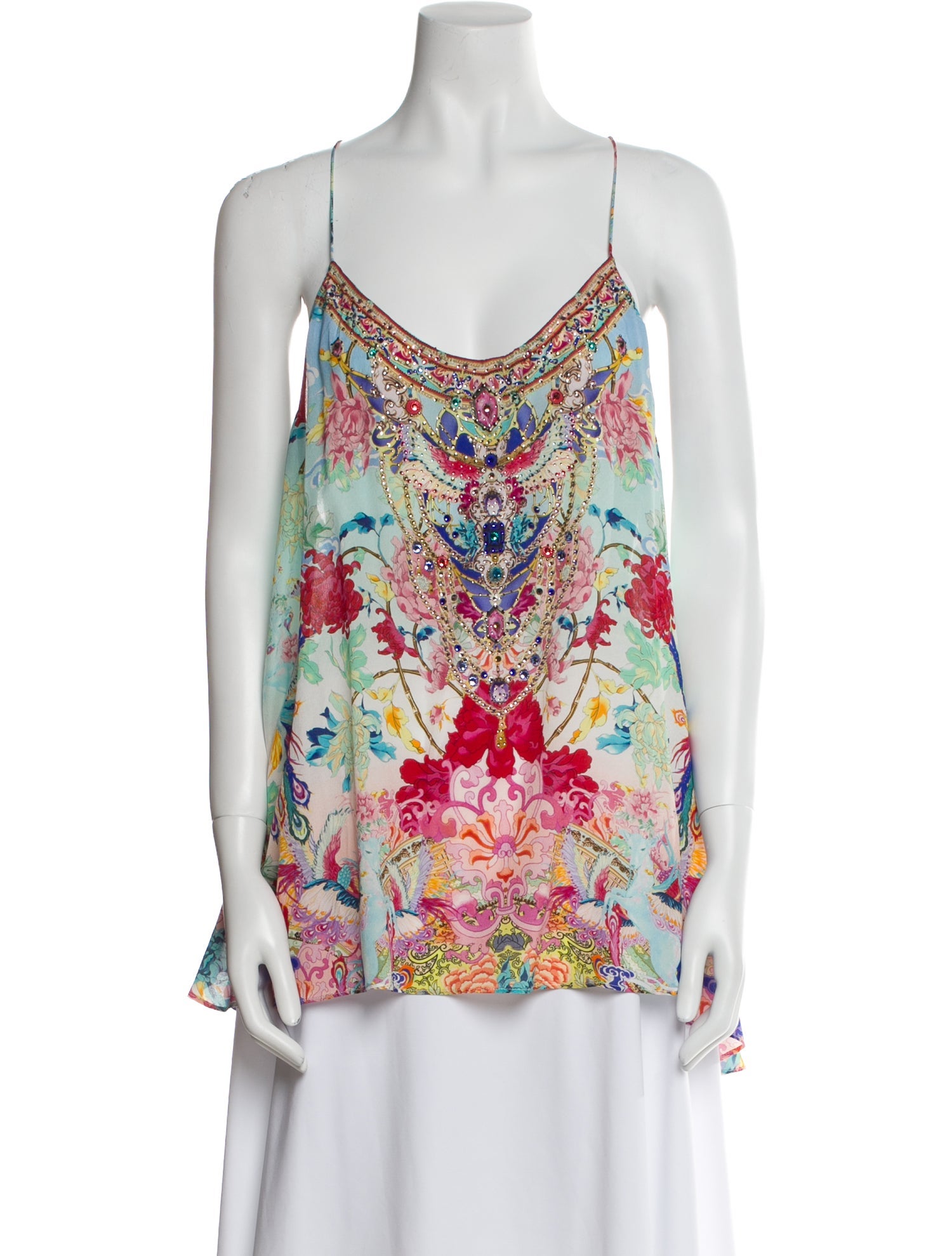 Camilla Silk Floral Print Top