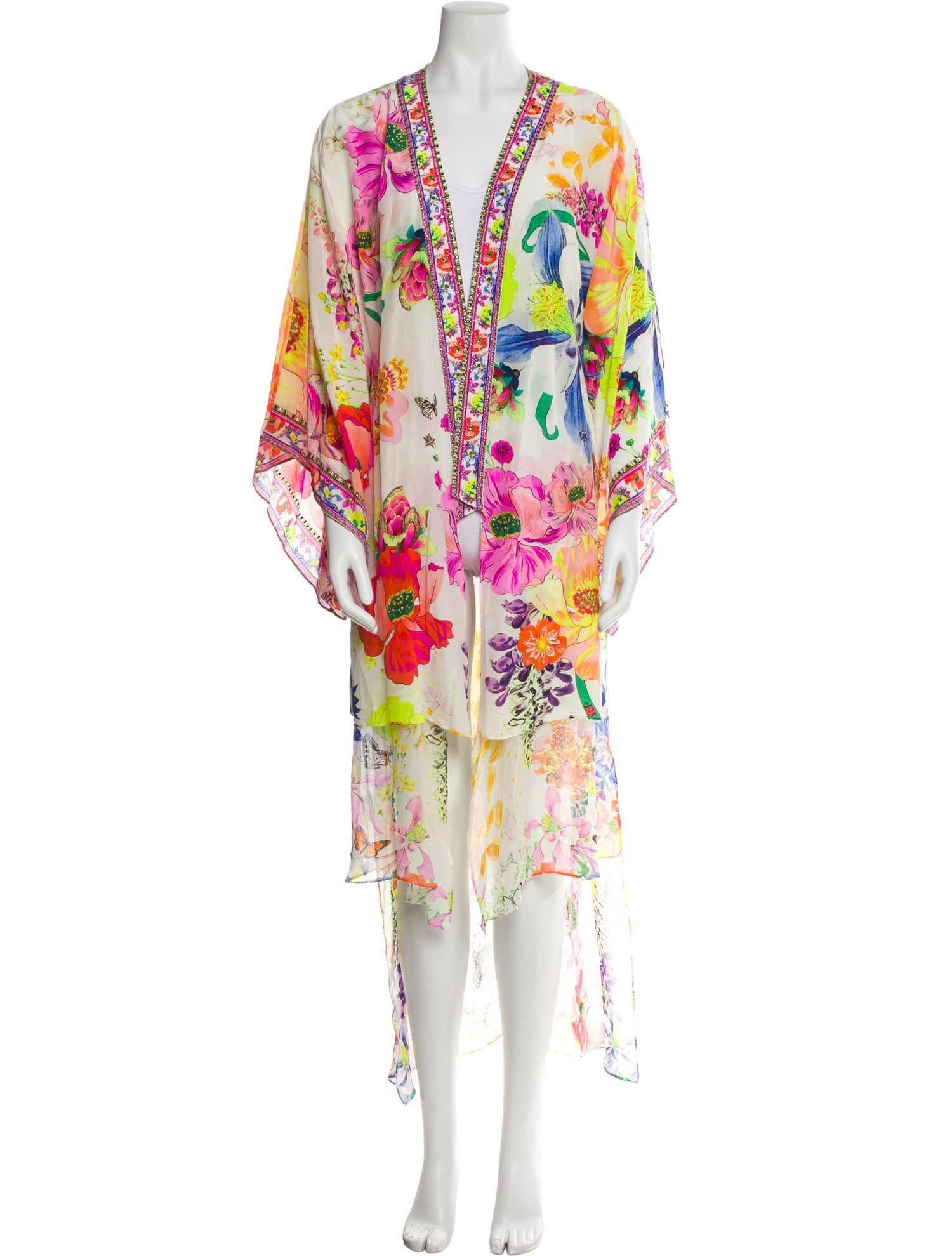 Camilla Silk Floral Print Robe