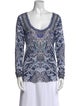 Camilla Paisley Print Scoop Neck Blouse