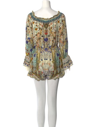 Camilla Floral Print Scoop Neck Romper