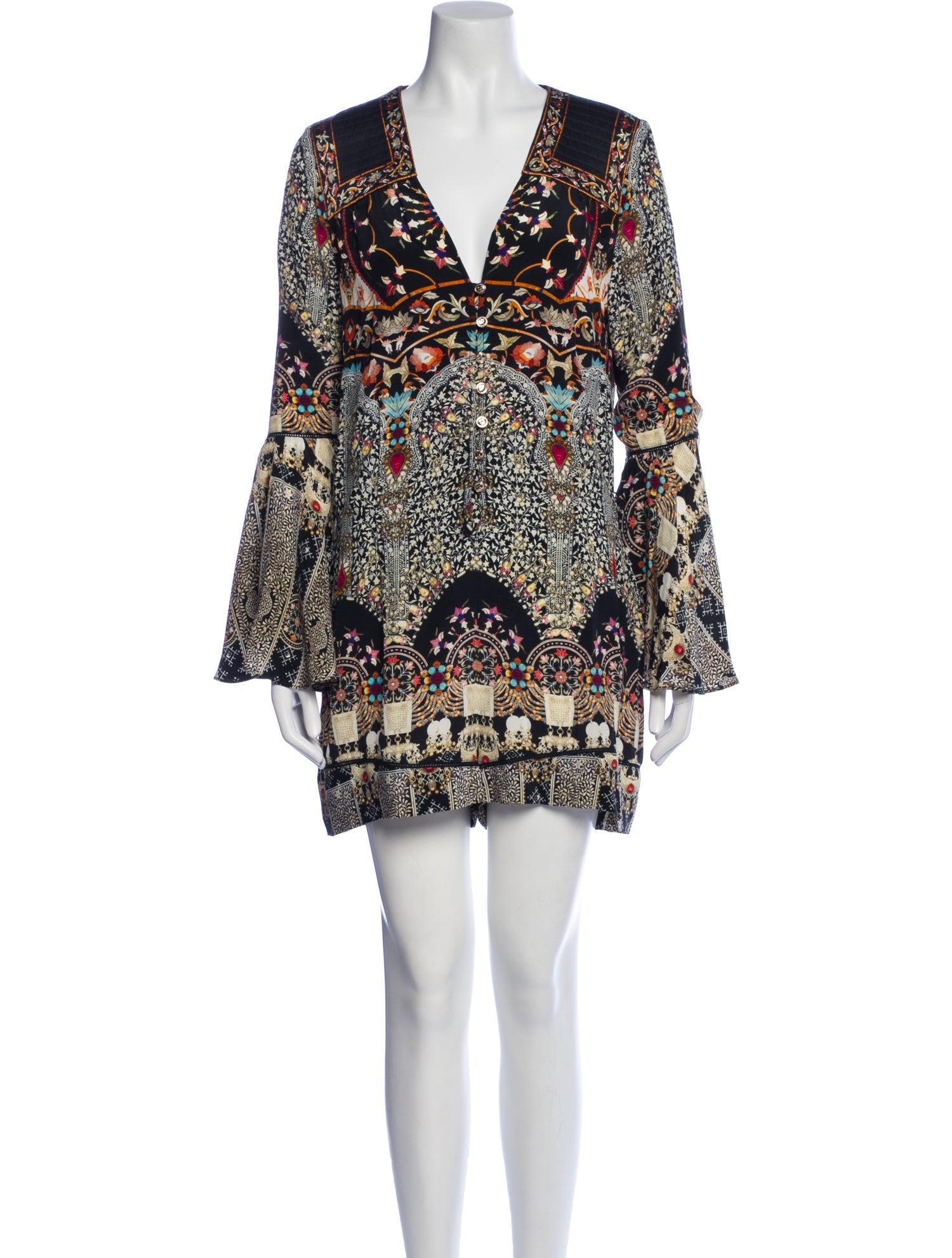 Camilla Silk Floral Print Romper