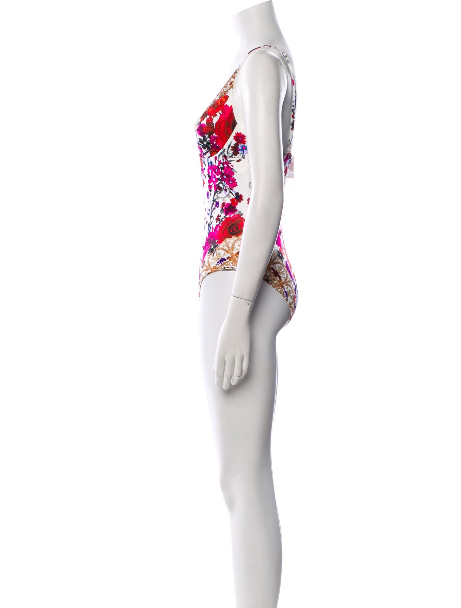 Camilla Floral Print Crystal Embellishments One-Piece w/ Tags