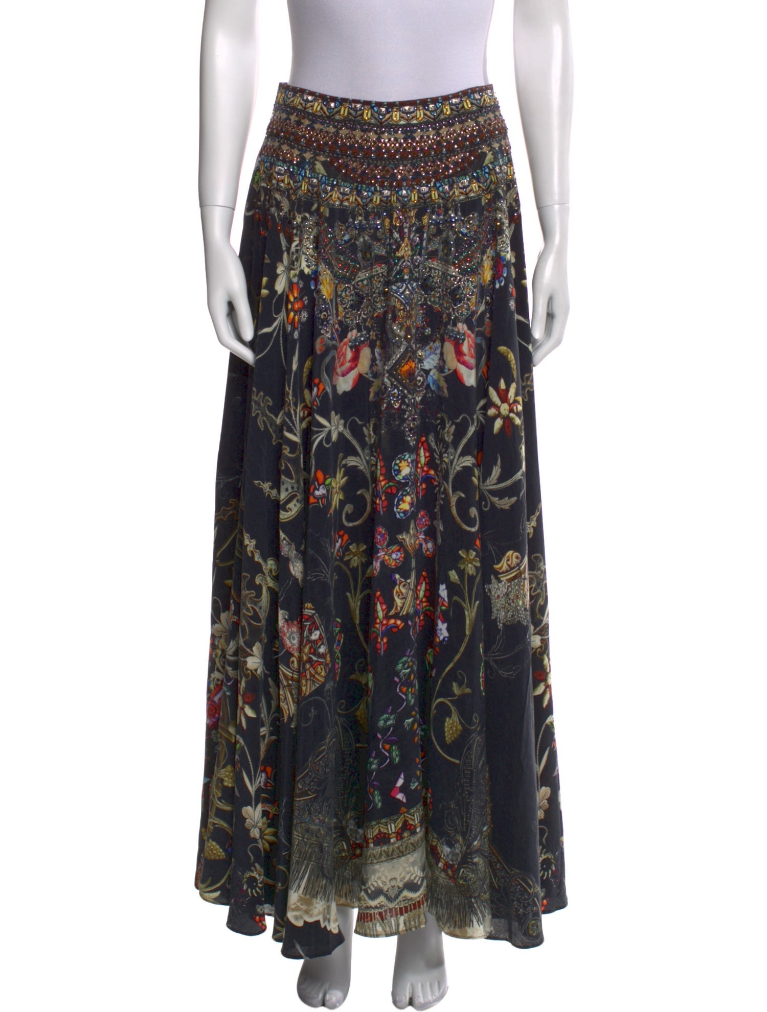 Camilla Silk Midi Length Skirt