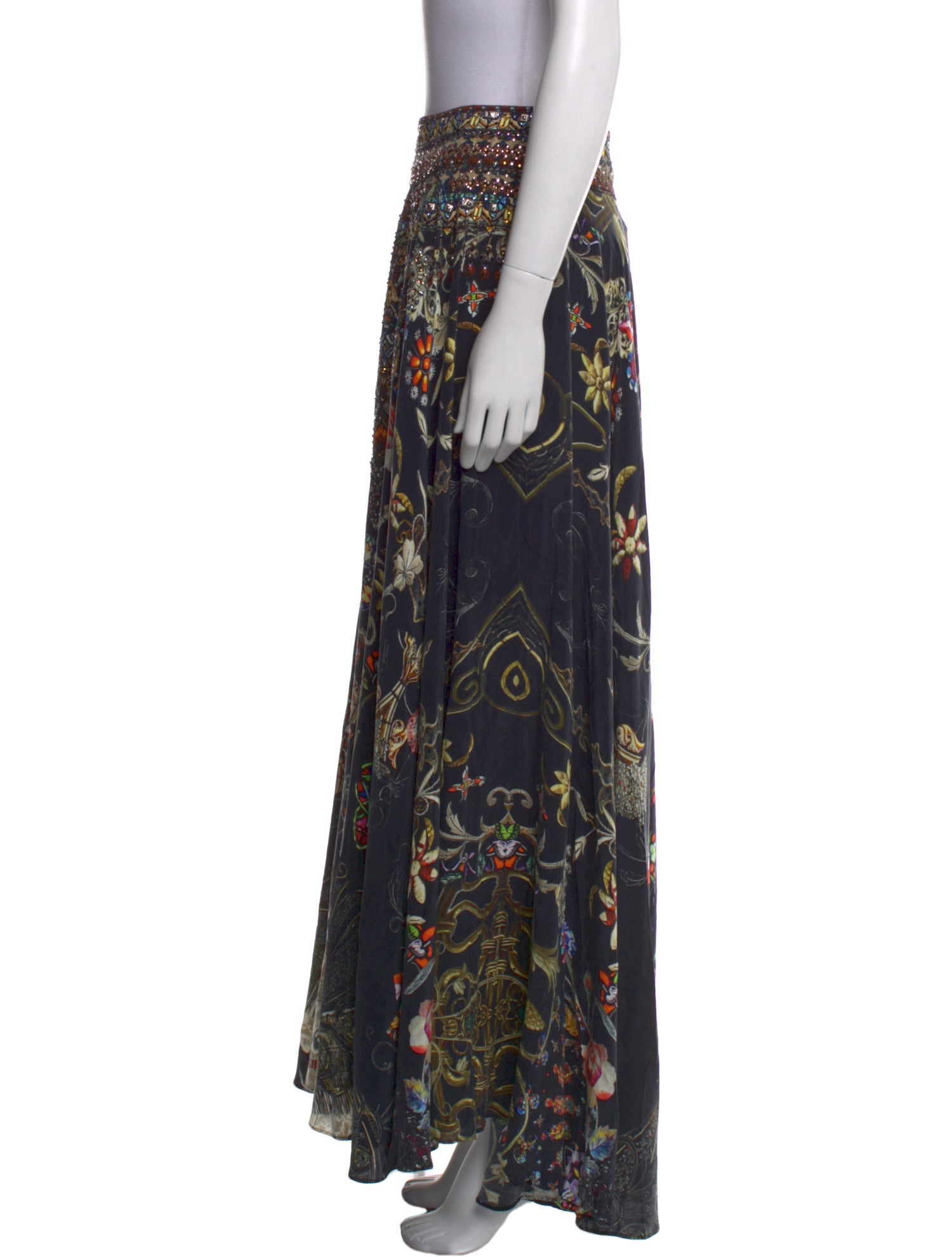 Camilla Silk Midi Length Skirt