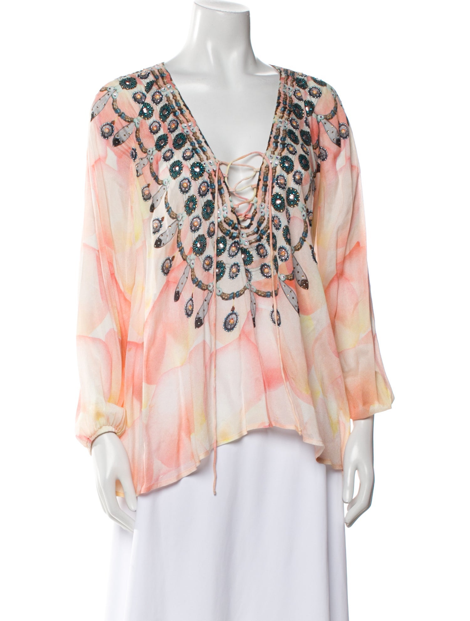 Camilla Printed V-Neck Blouse