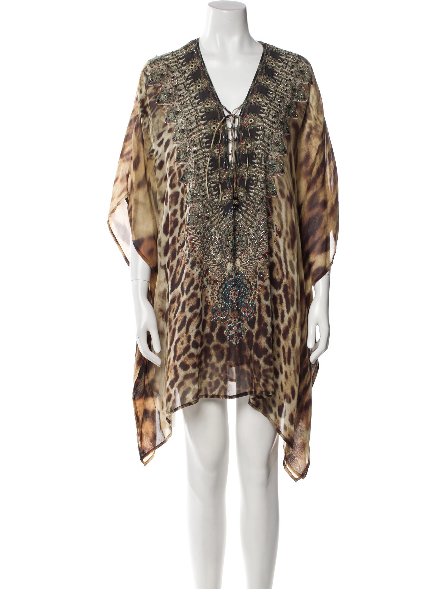 Camilla Animal Print Beaded Accents Cover-Up