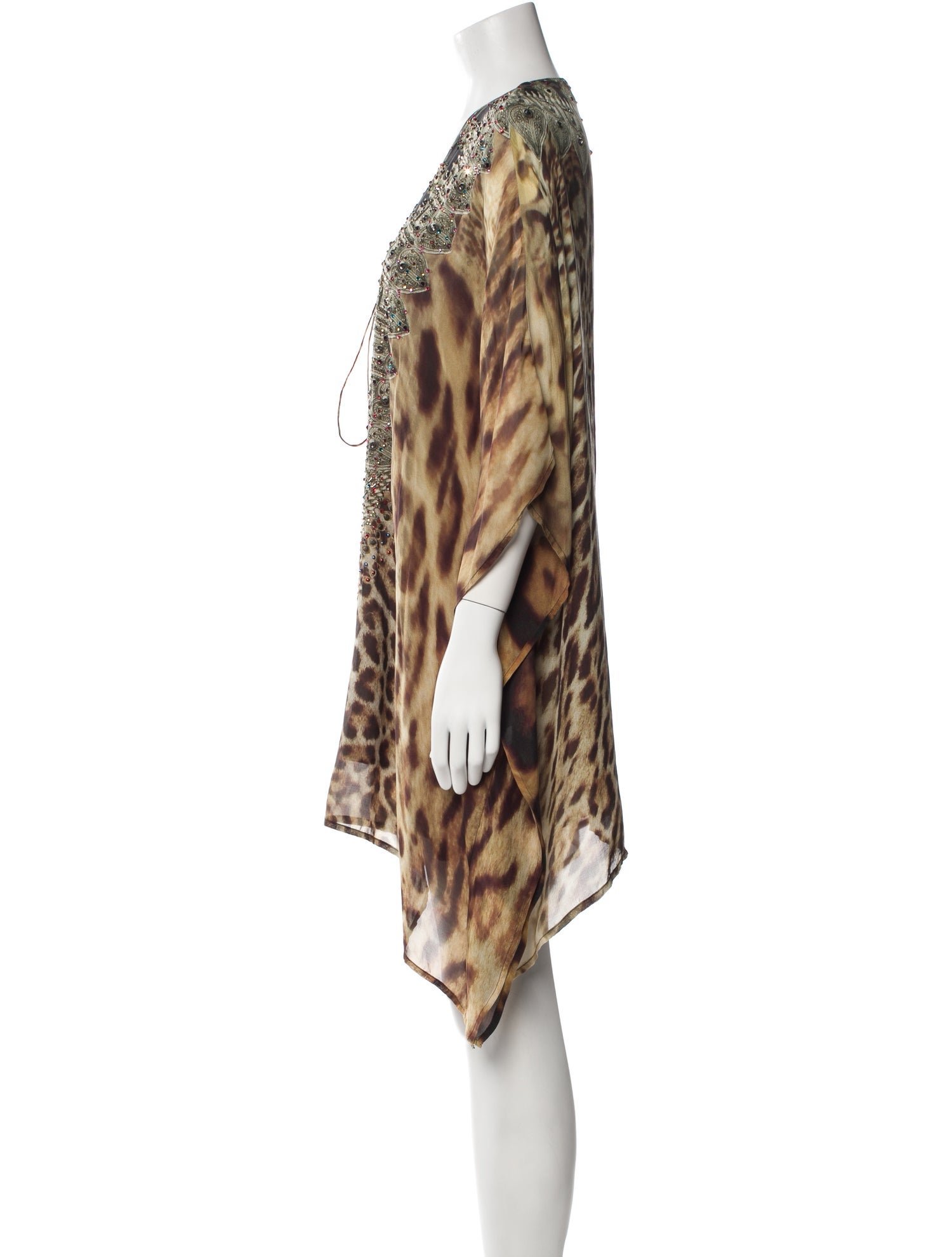Camilla Animal Print Beaded Accents Cover-Up