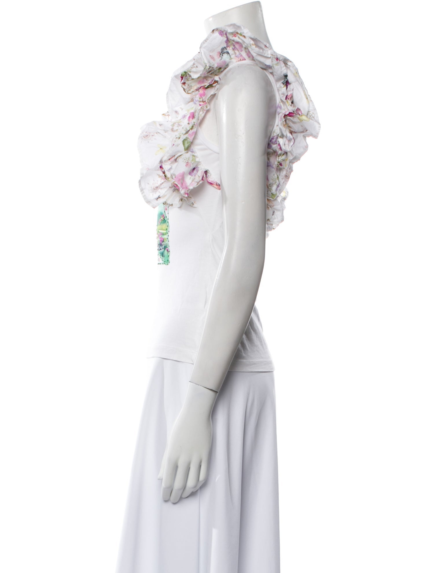 Camilla Graphic Print Square Neckline Crop Top