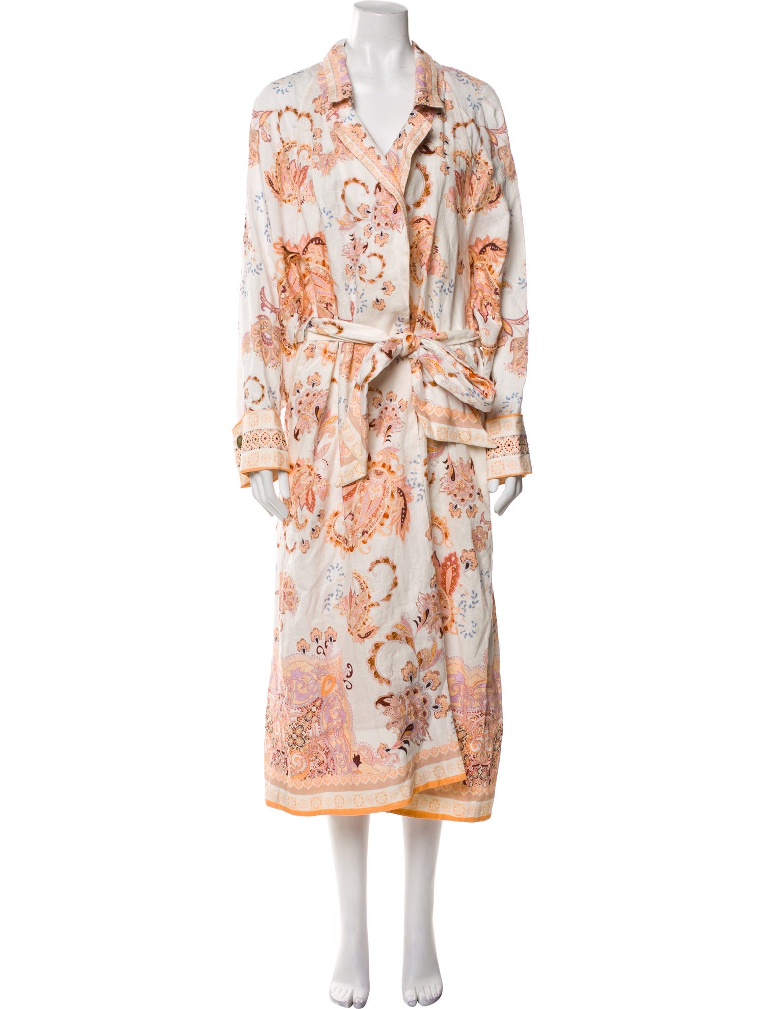Camilla Linen Printed Robe w/ Tags