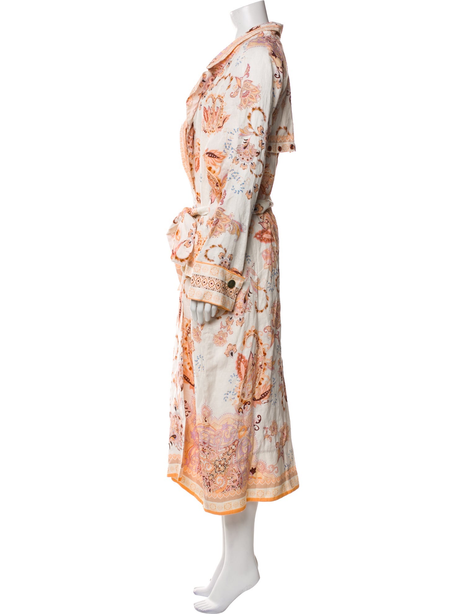 Camilla Linen Printed Robe w/ Tags