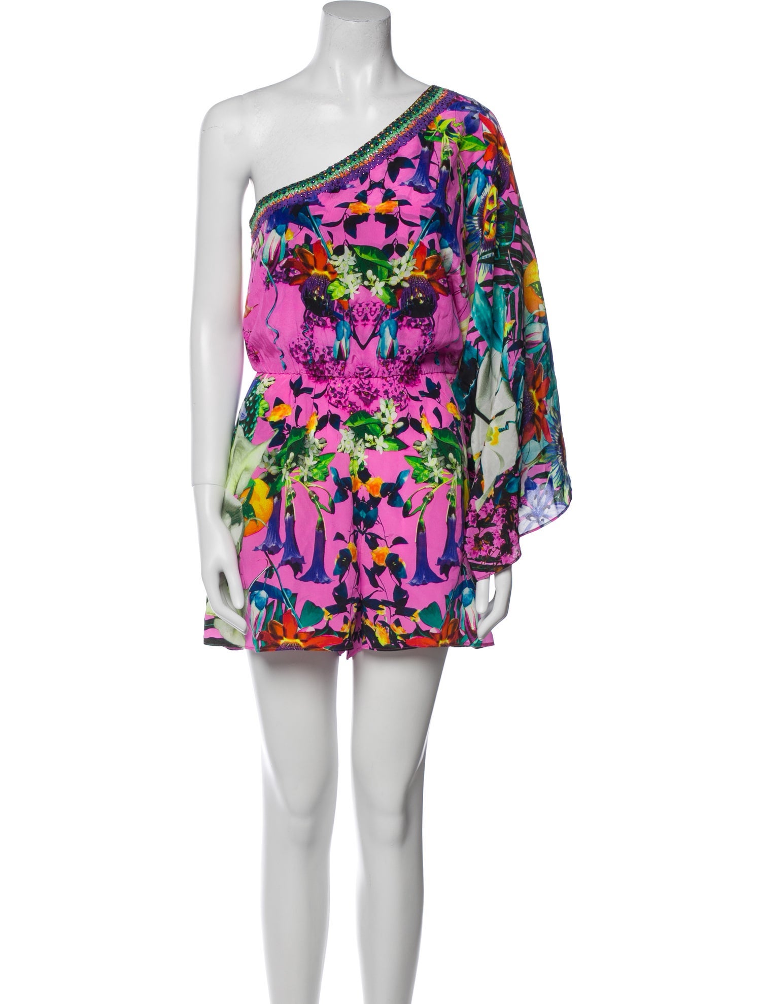 Camilla Silk Floral Print Romper