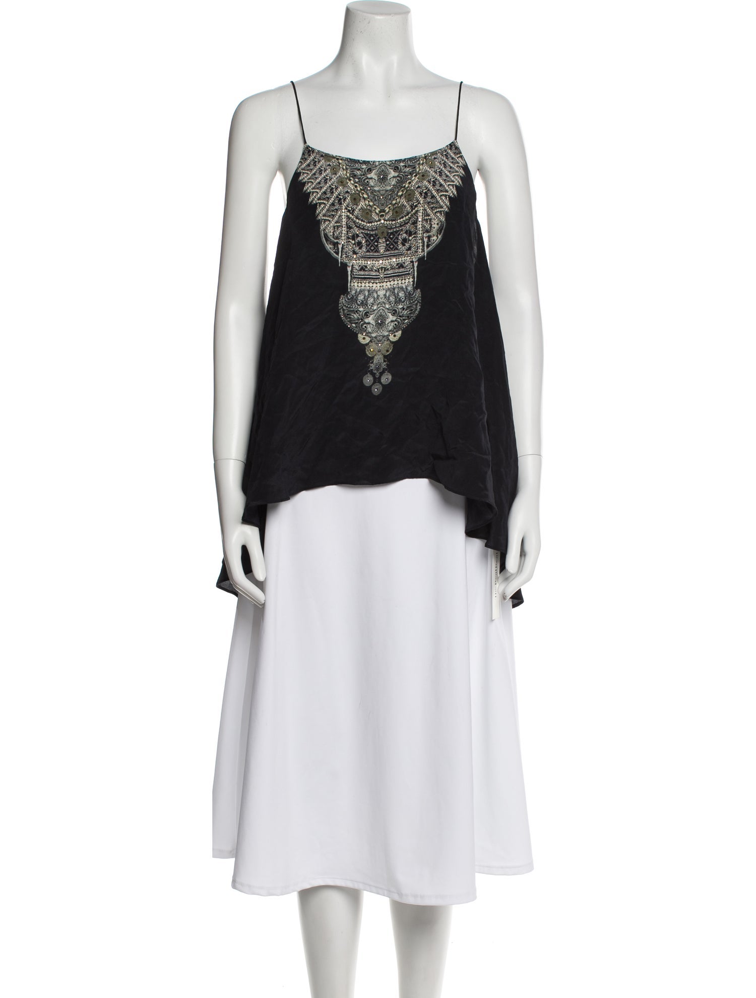 Camilla Silk Graphic Print Top