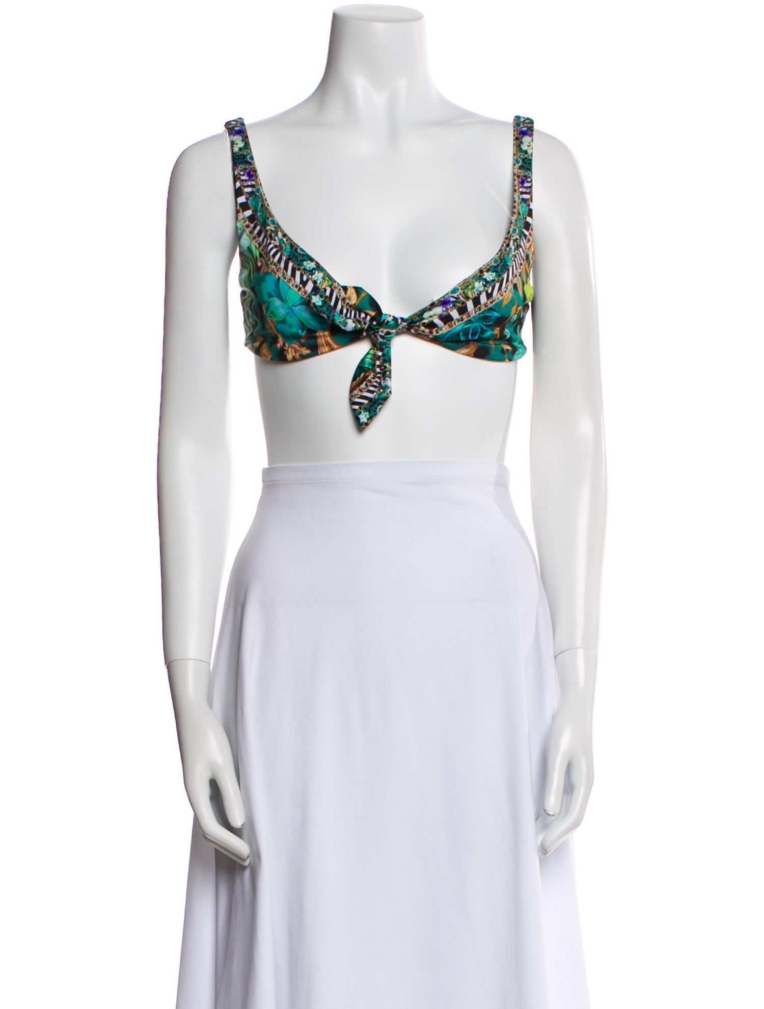 Camilla Printed V-Neck Crop Top