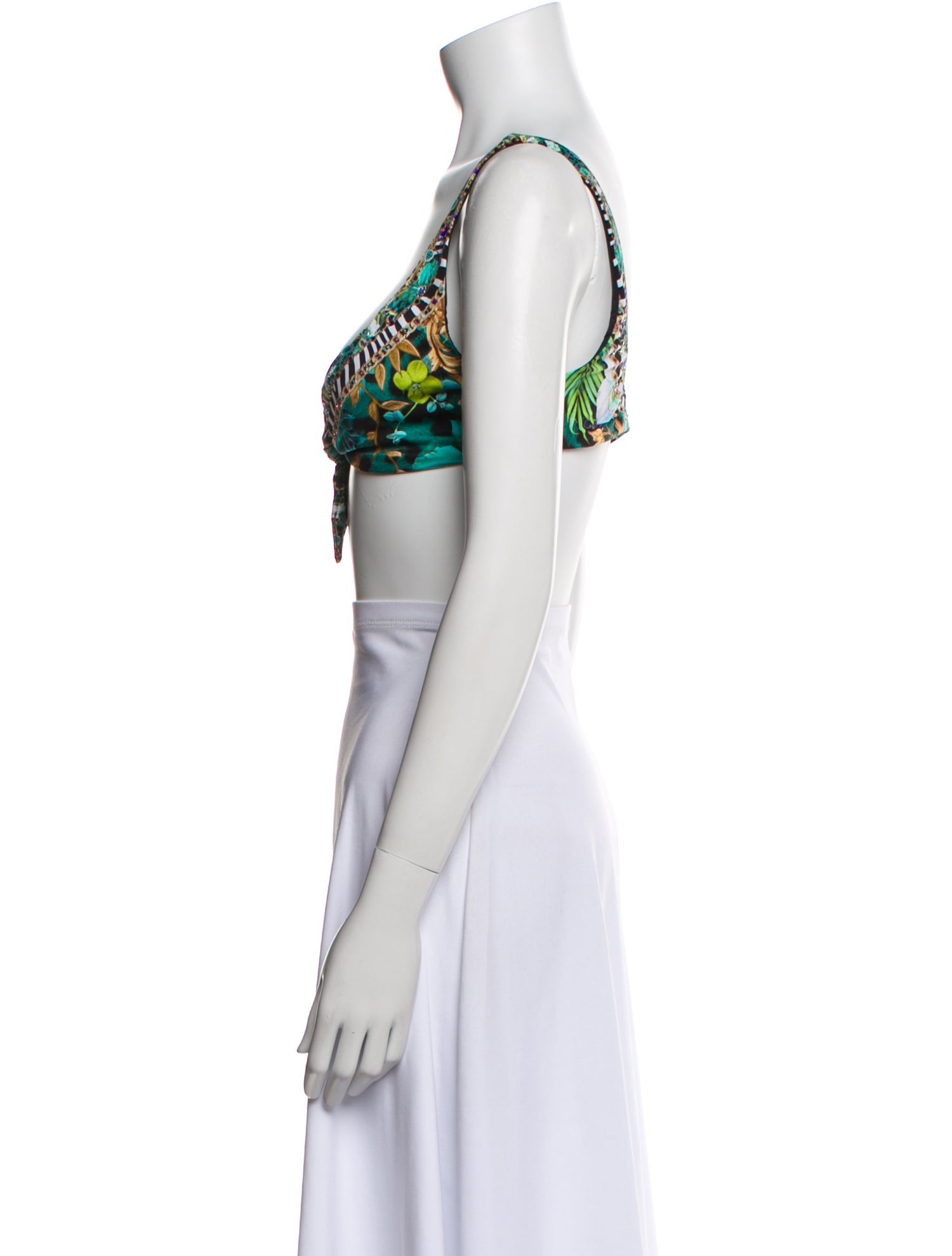 Camilla Printed V-Neck Crop Top