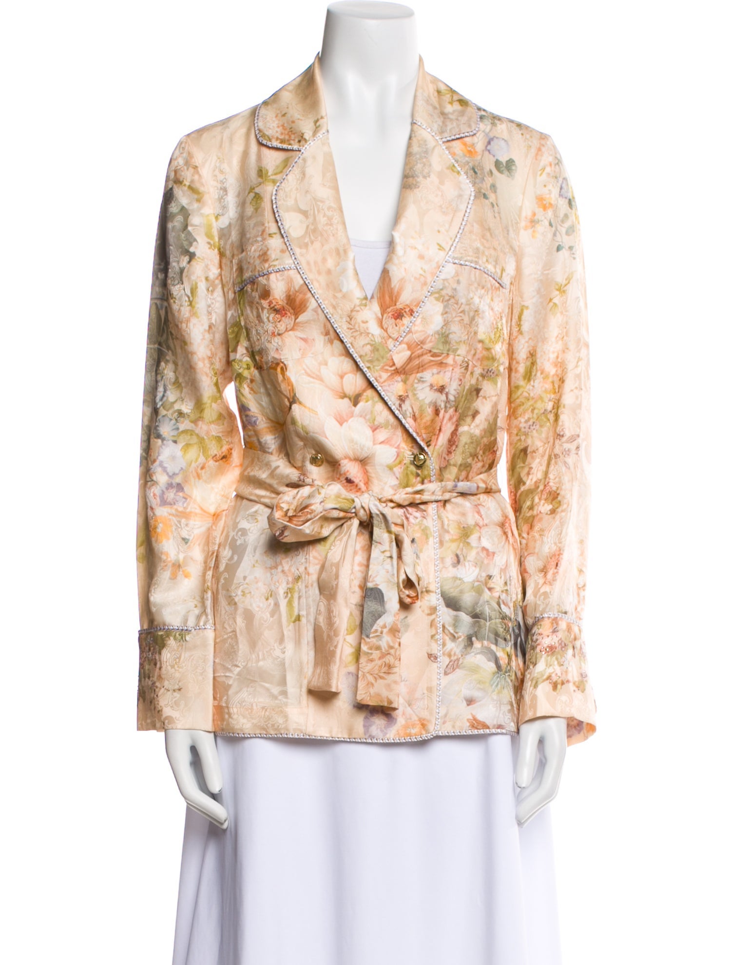 Camilla Satin Floral Print Blazer