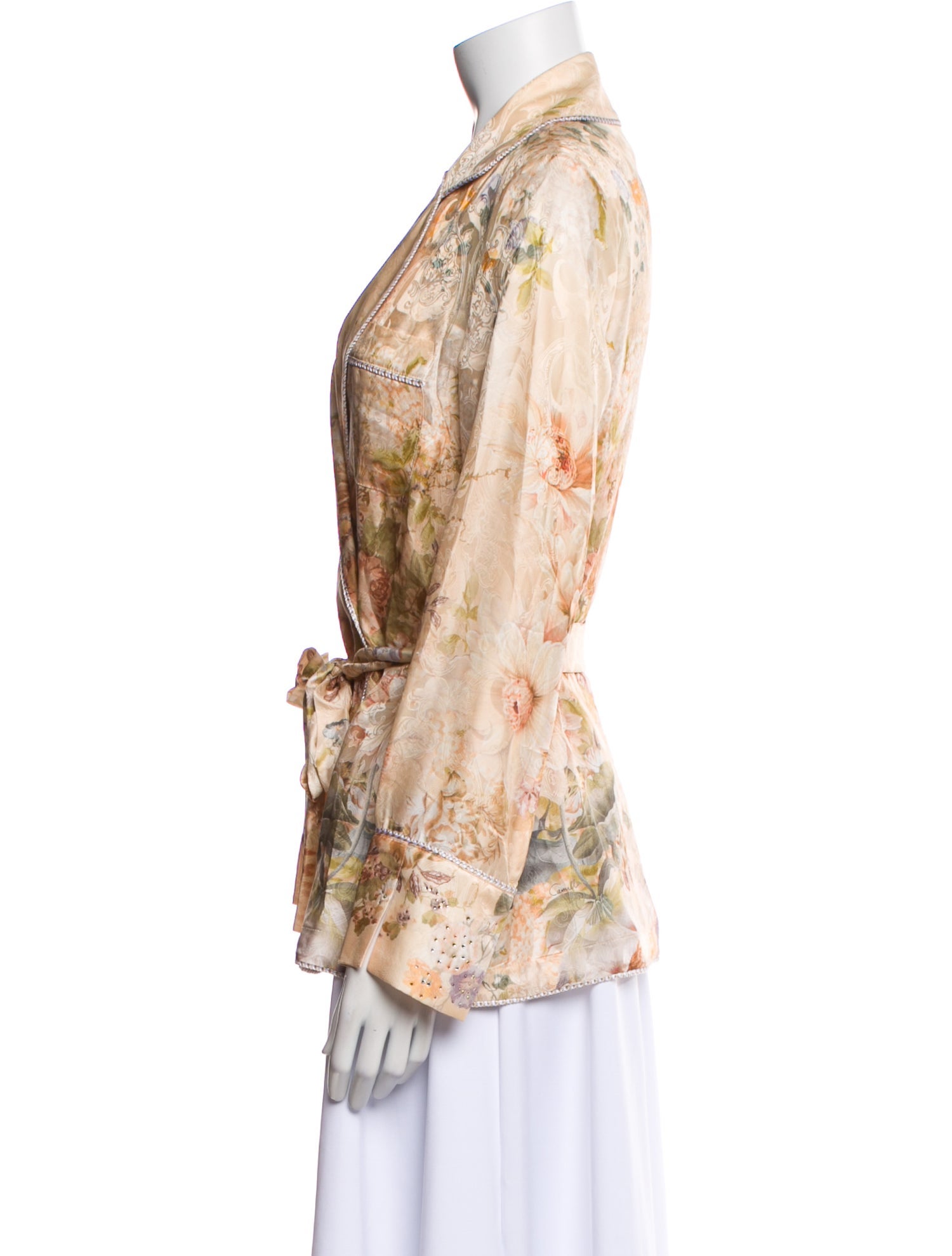 Camilla Satin Floral Print Blazer