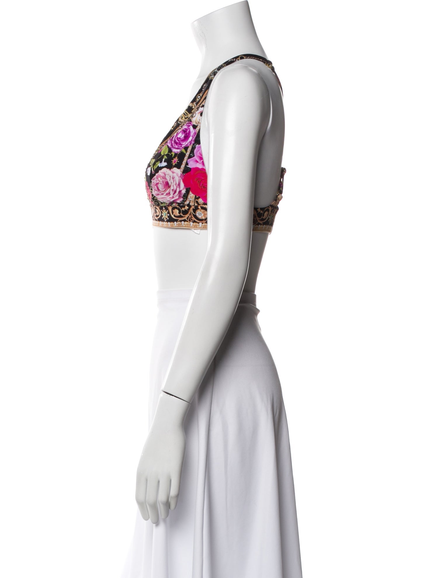 Camilla Printed V-Neck Crop Top